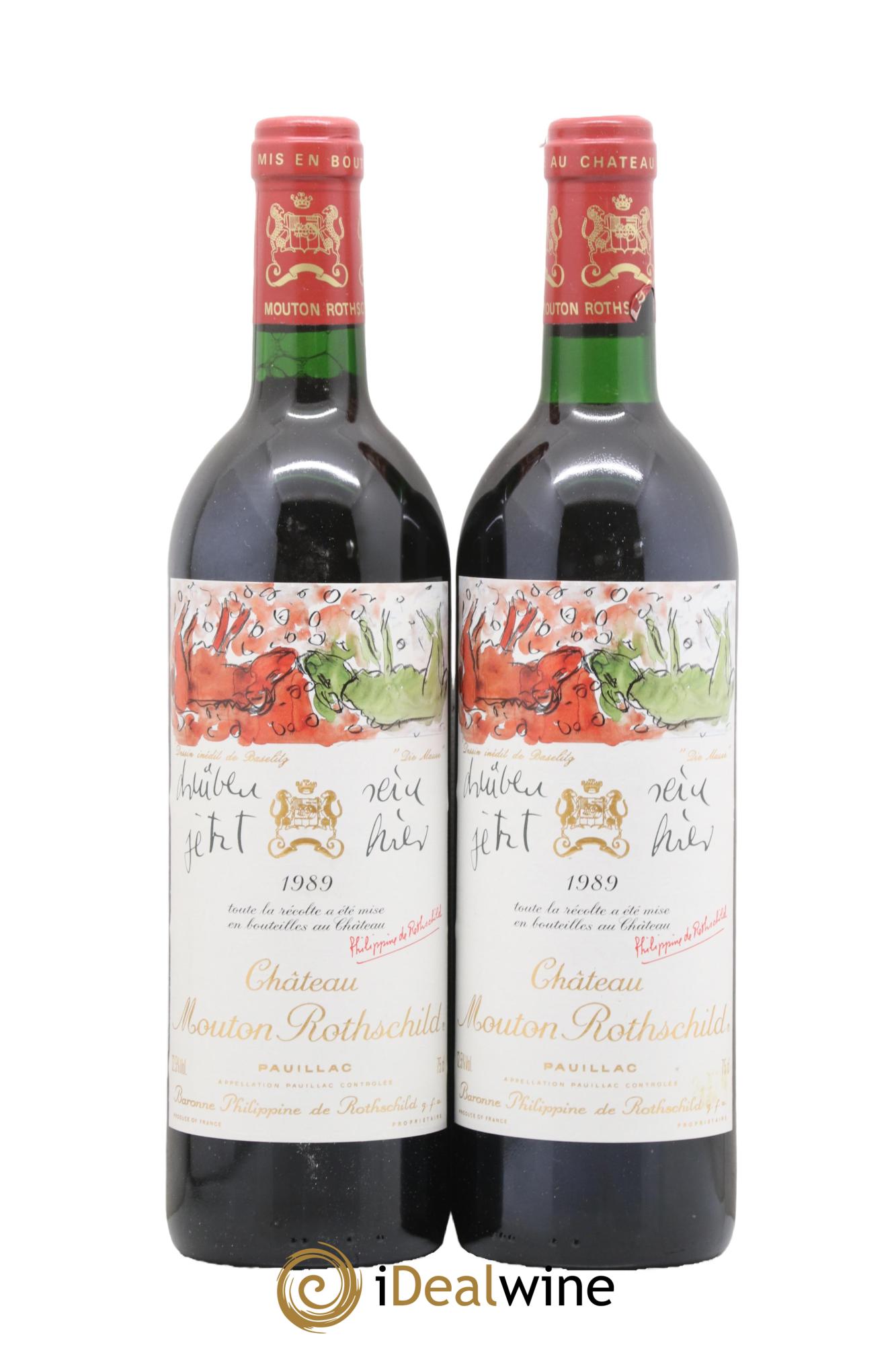 Château Mouton Rothschild 1er Grand Cru Classé 1989 - Lot of 2 bottles - 0