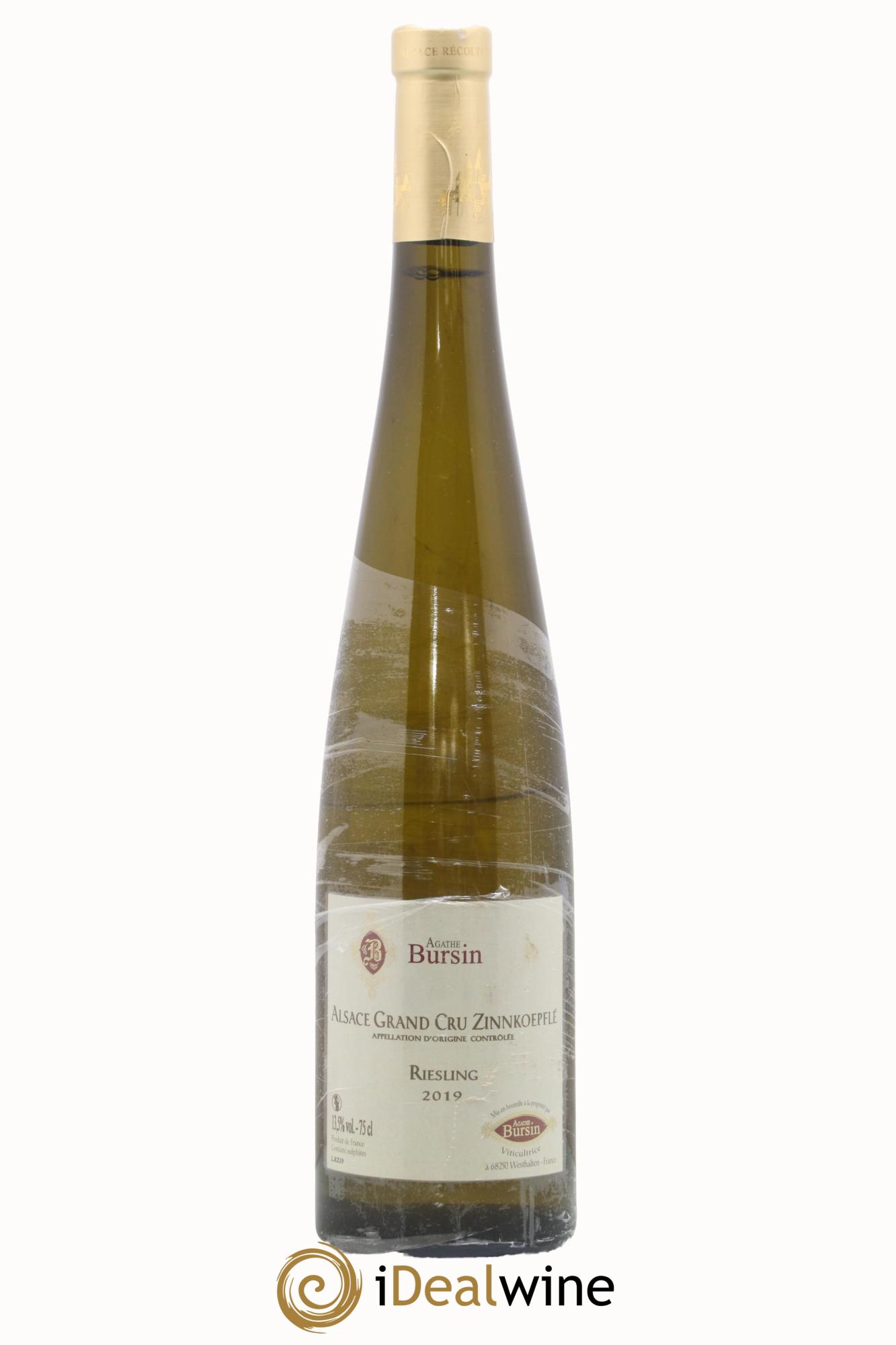 Alsace Riesling Grand Cru Zinnkoepflé Agathe Bursin (Manque cépage) 2019 - Lot de 1 bouteille - 0