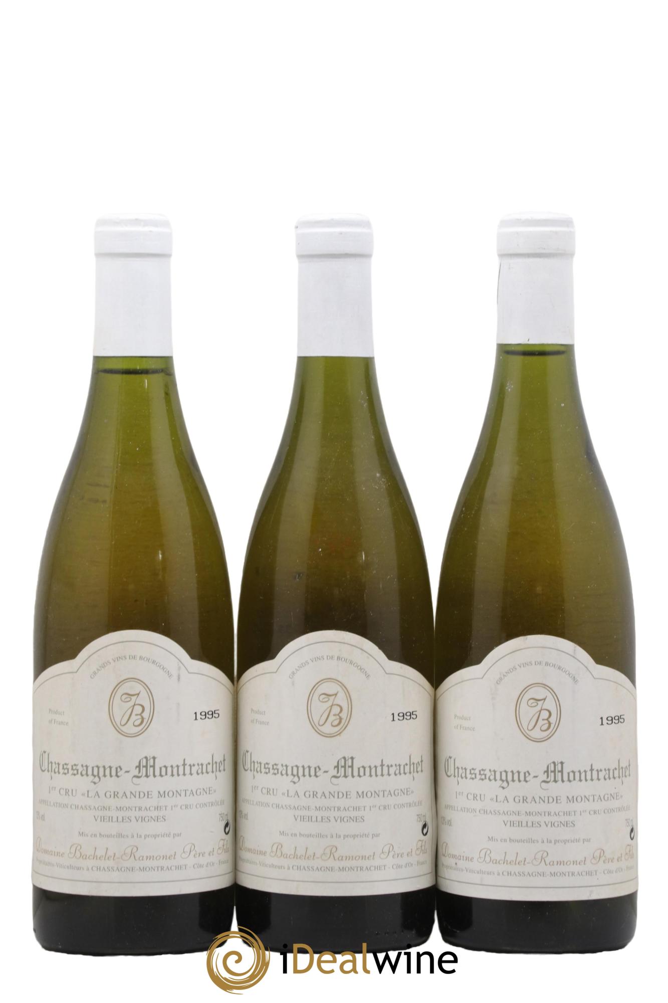 Chassagne-Montrachet 1er Cru La Grande Montagne Vieilles Vignes Bachelet-Ramonet (Domaine) 1995 - Lot de 3 bouteilles - 0