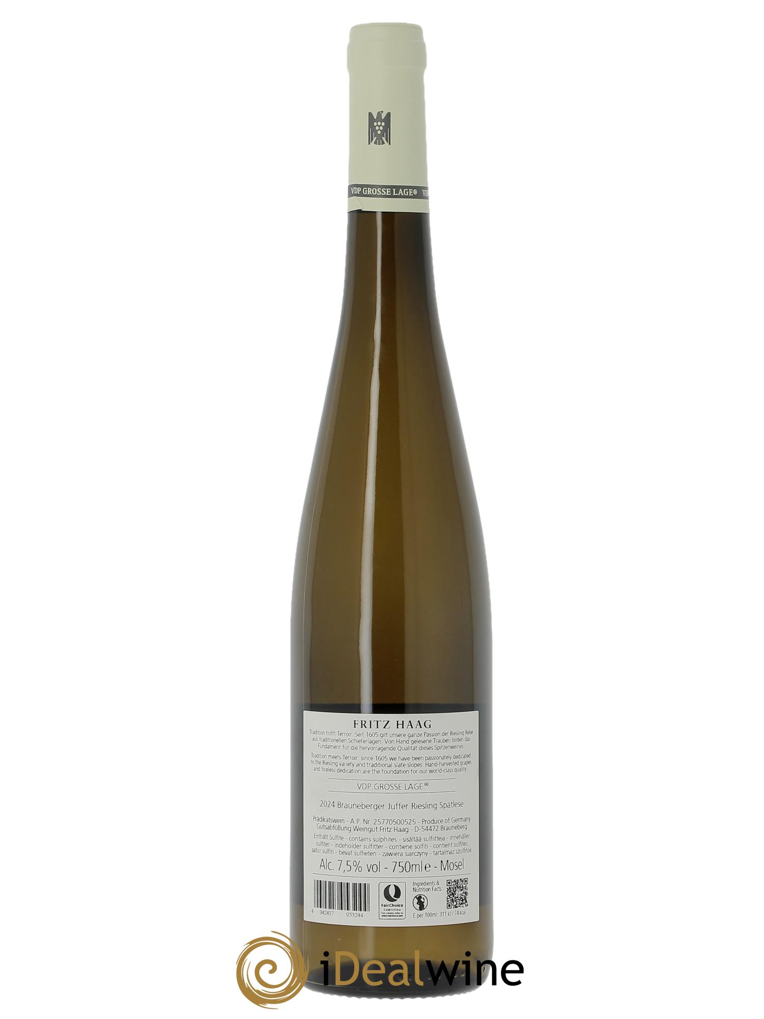 Riesling Fritz Haag Brauneberger Juffer Spätlese  2024 - Lot of 1 bottle - 1