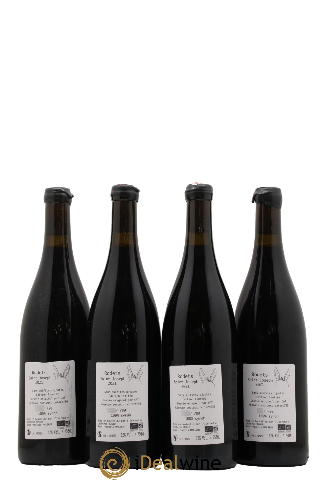 Saint-Joseph Rodets Domaine Malsert 2021 - Lotto di 4 bottiglie - 1