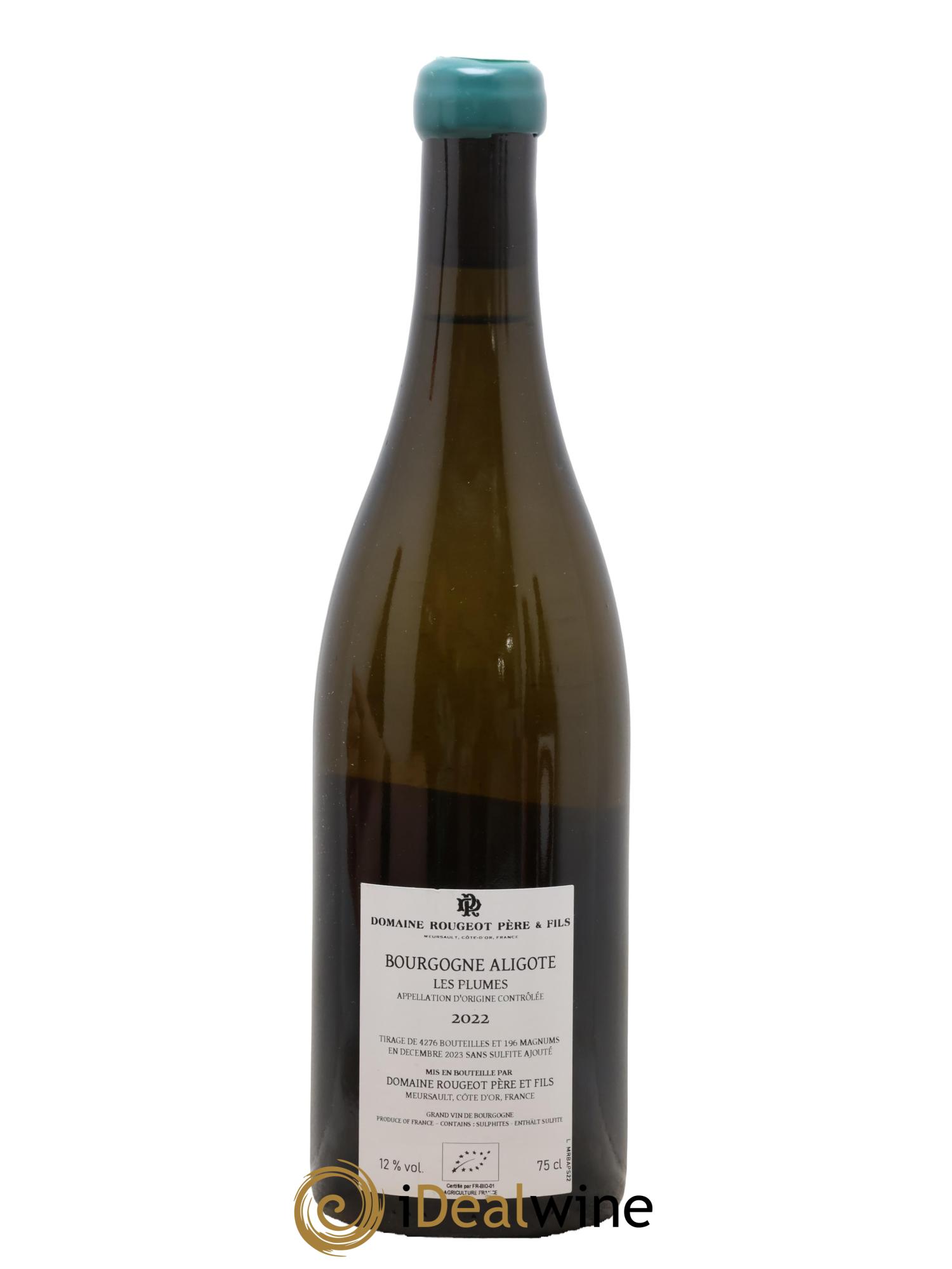 Bourgogne Aligoté Les Plumes Rougeot Père et Fils 2022 - Lot de 1 bouteille - 1