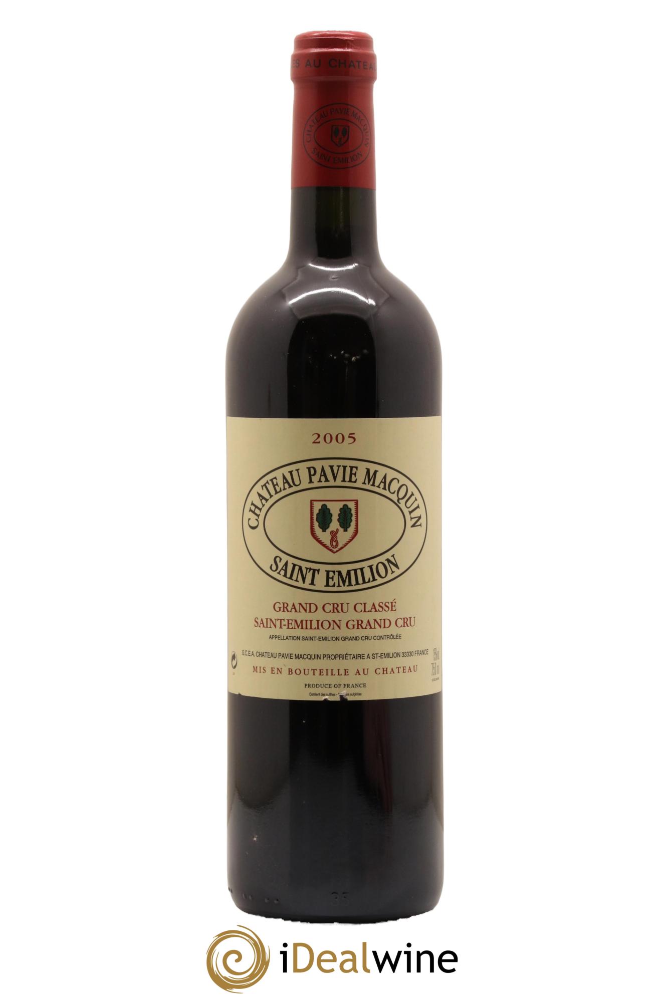 Château Pavie Macquin 1er Grand Cru Classé B 2005 - Lot de 1 bouteille - 0