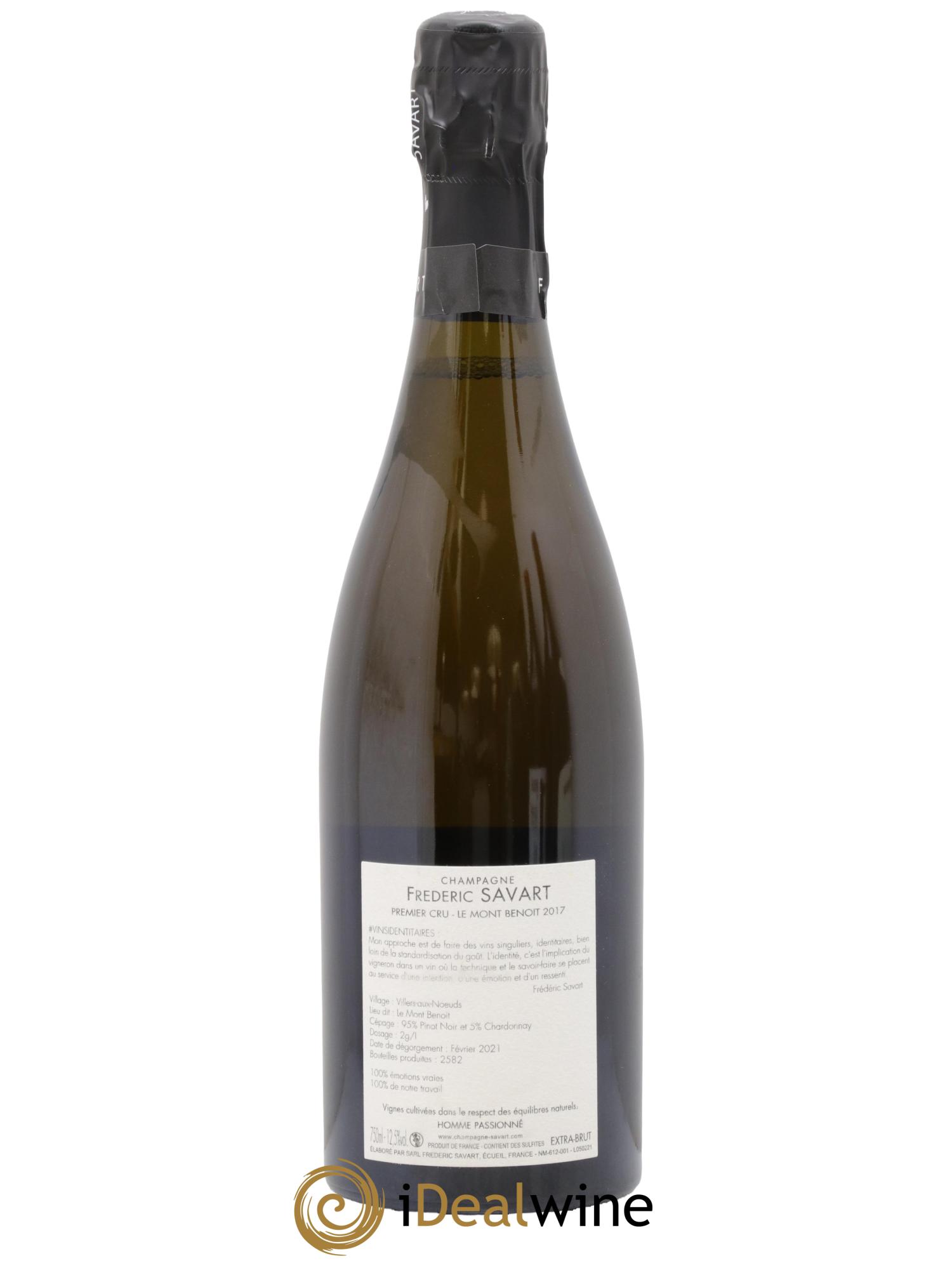 Le Mont Benoit 1er Cru Extra-Brut Vieille Vigne Savart 2017 - Lotto di 1 bottiglia - 1