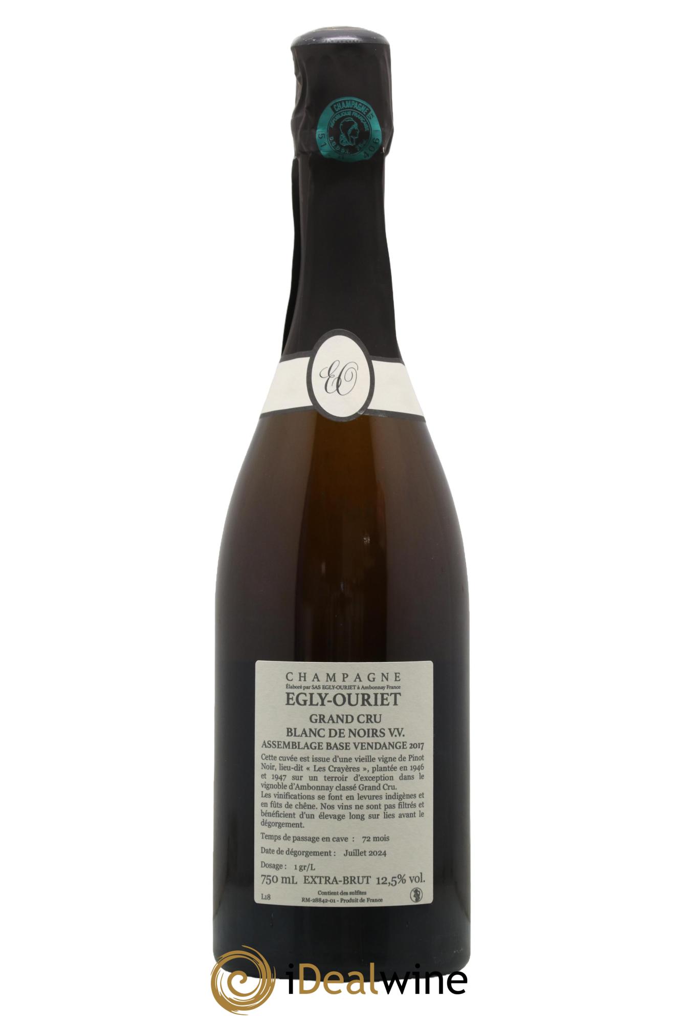 Blanc de Noirs Les Crayères Vieilles vignes Egly-Ouriet - Lot de 1 bouteille - 1