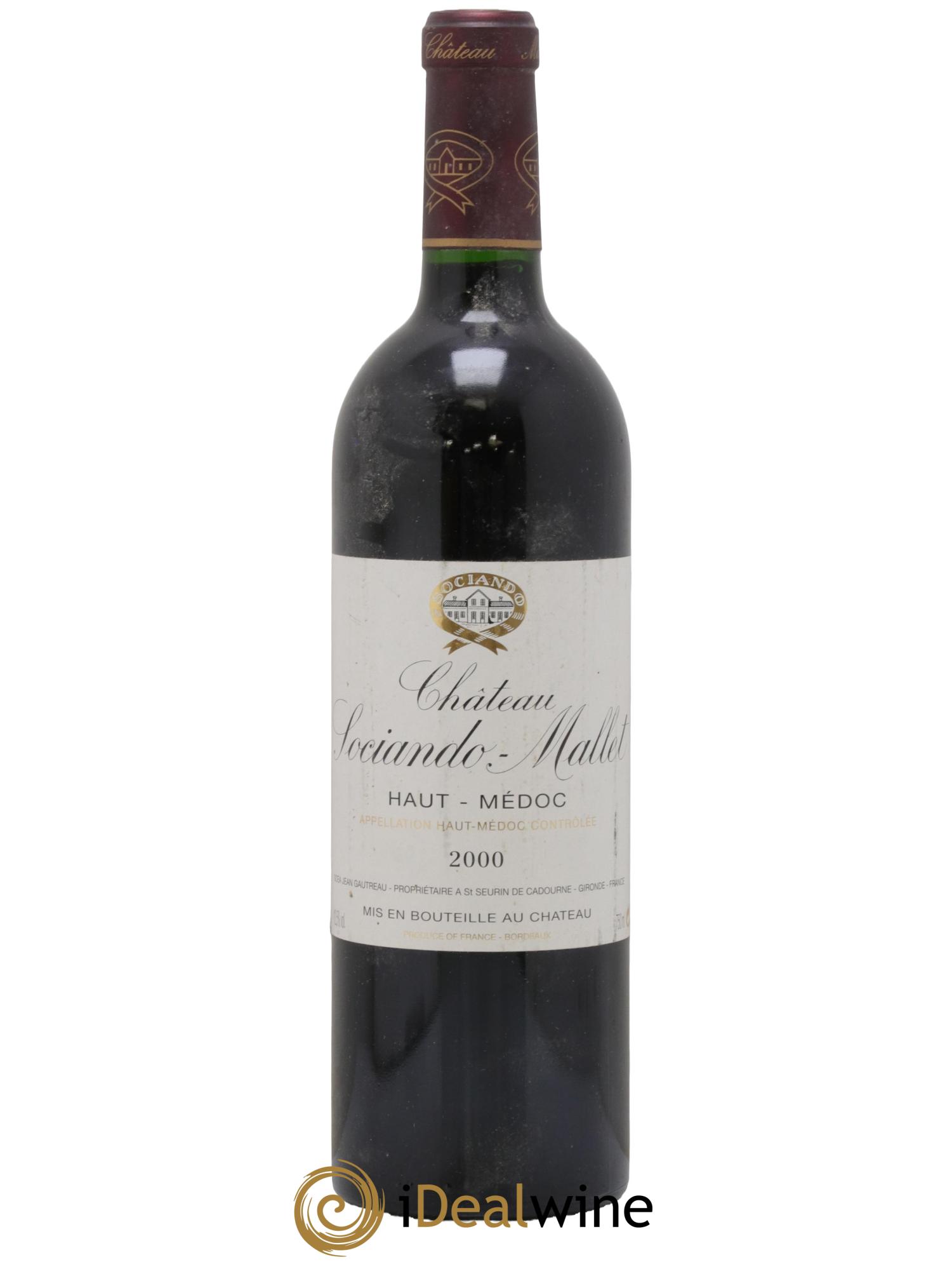 Château Sociando Mallet 2000 - Lot de 1 bouteille - 0