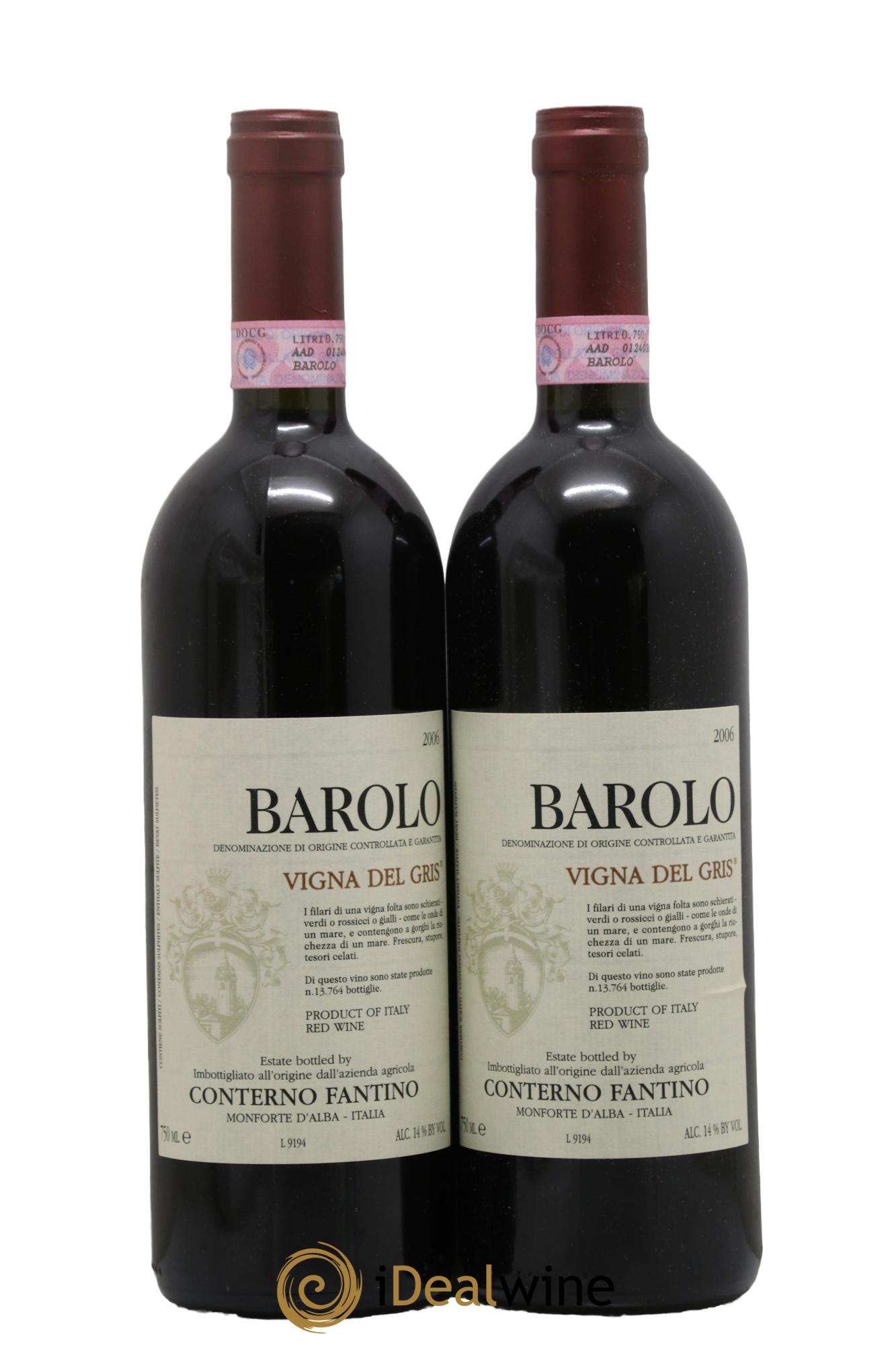 Barolo DOCG Ginestra Vigna Del gris Conterno Fantino 2006 - Lotto di 2 bottiglie - 0