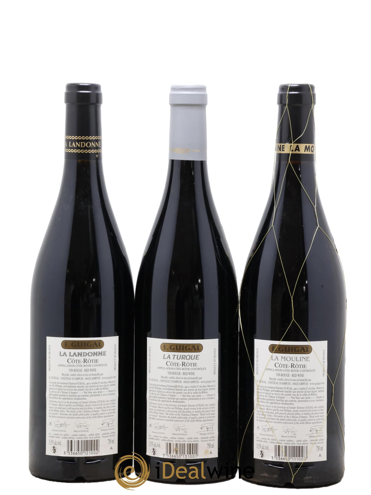Côte-Rôtie Guigal Trilogie La Turque - La Landonne - La Mouline 2016 - Lotto di 3 bottiglie - 1
