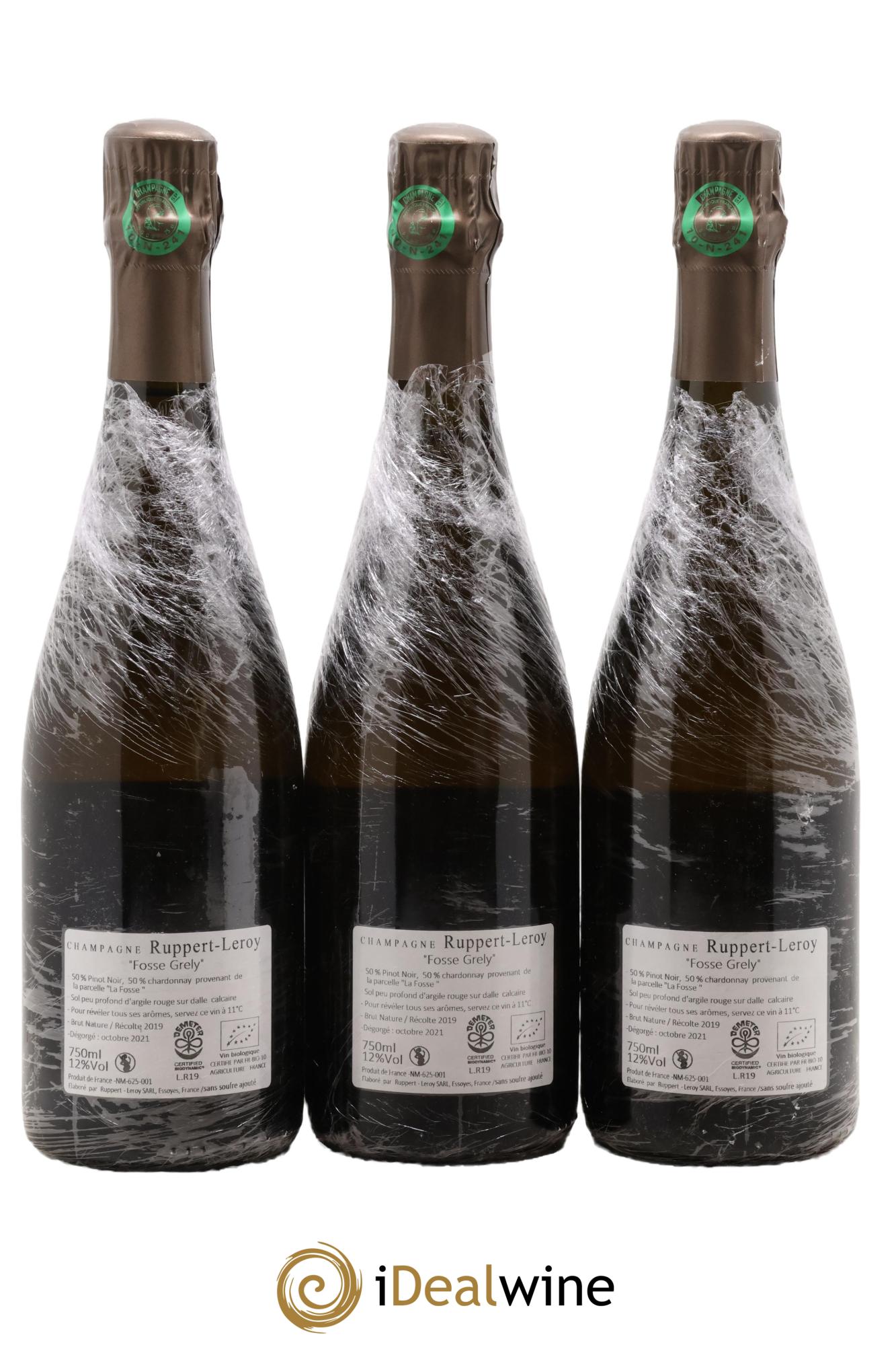 Fosse-Grely Brut Nature Ruppert-Leroy 2019 - Lot de 3 bouteilles - 1