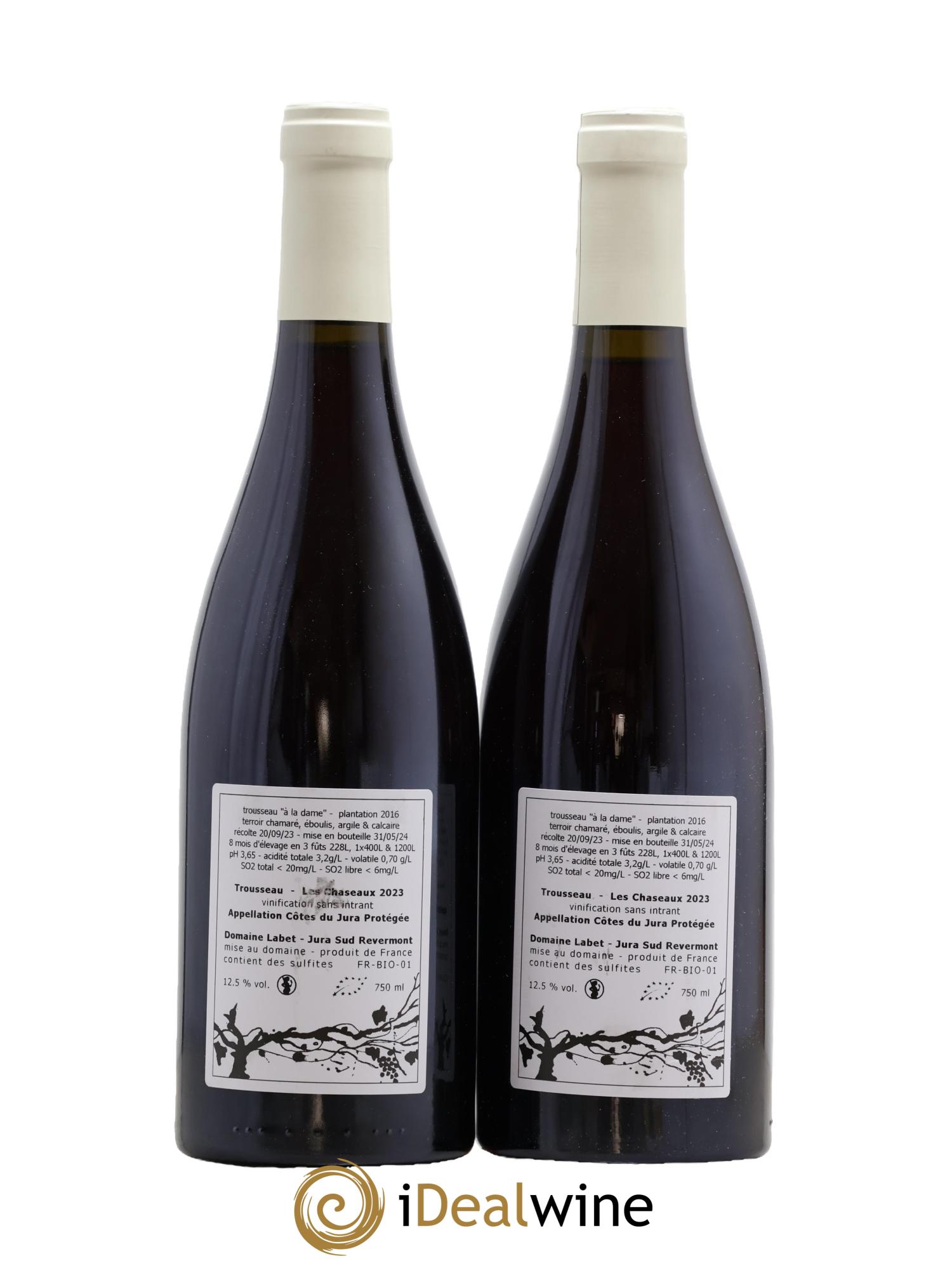 Côtes du Jura Trousseau Les Chaseaux Romain - Julien - Charline Labet 2023 - Lot de 2 bouteilles - 1
