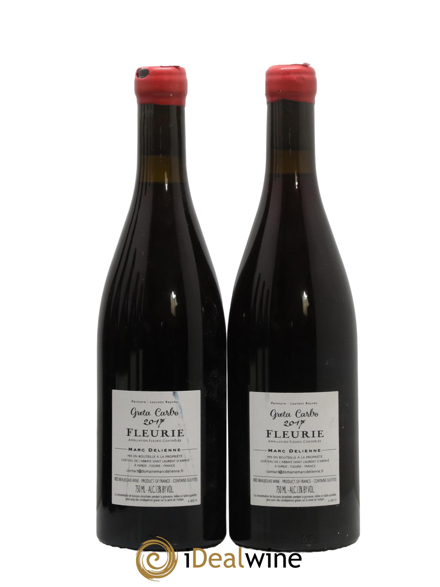 Fleurie Greta Carbo Marc Delienne 2017 - Lot de 2 bouteilles - 1