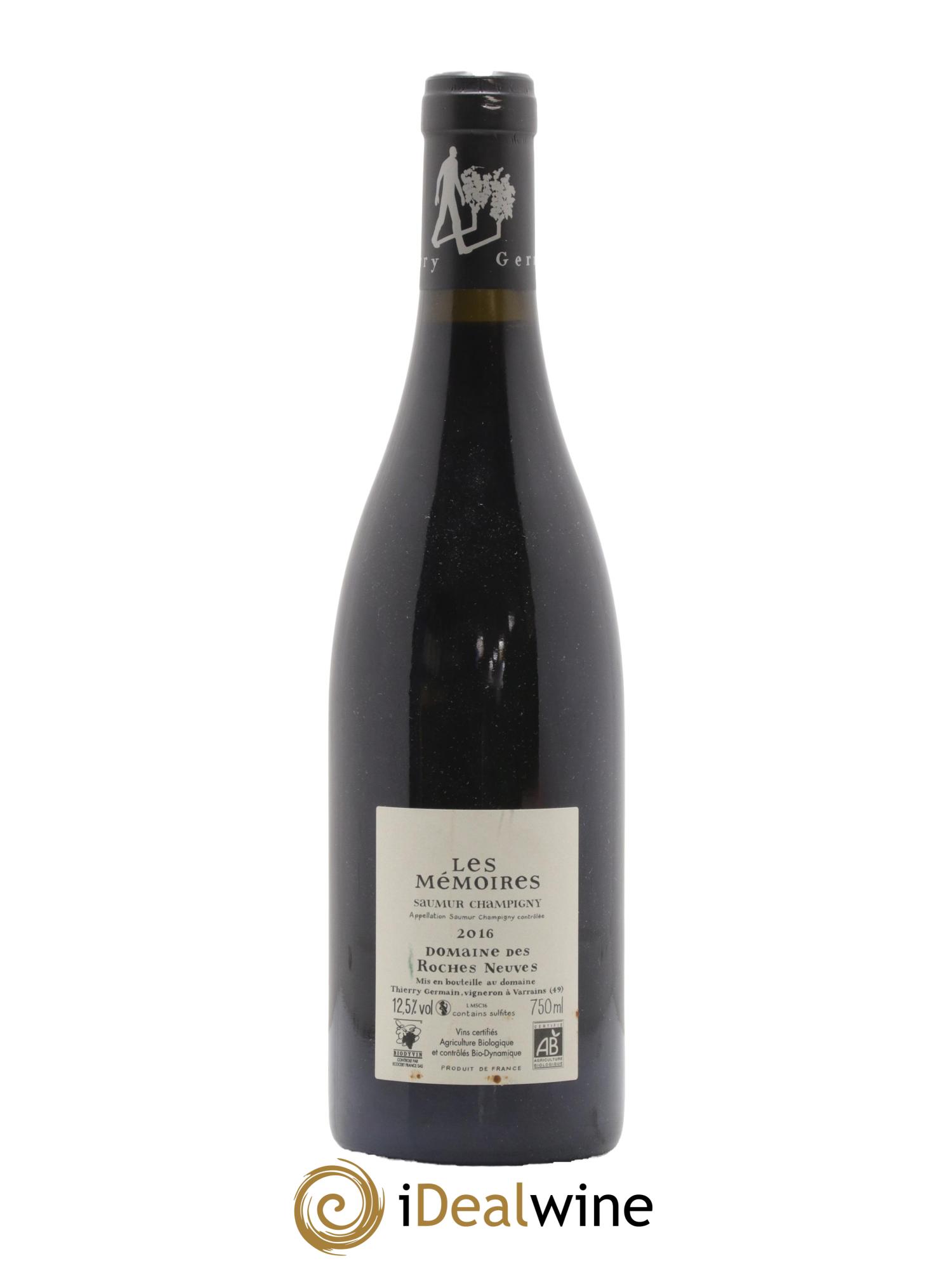Saumur-Champigny Les Mémoires Domaine des Roches Neuves - Thierry Germain 2016 - Lot de 1 bouteille - 1