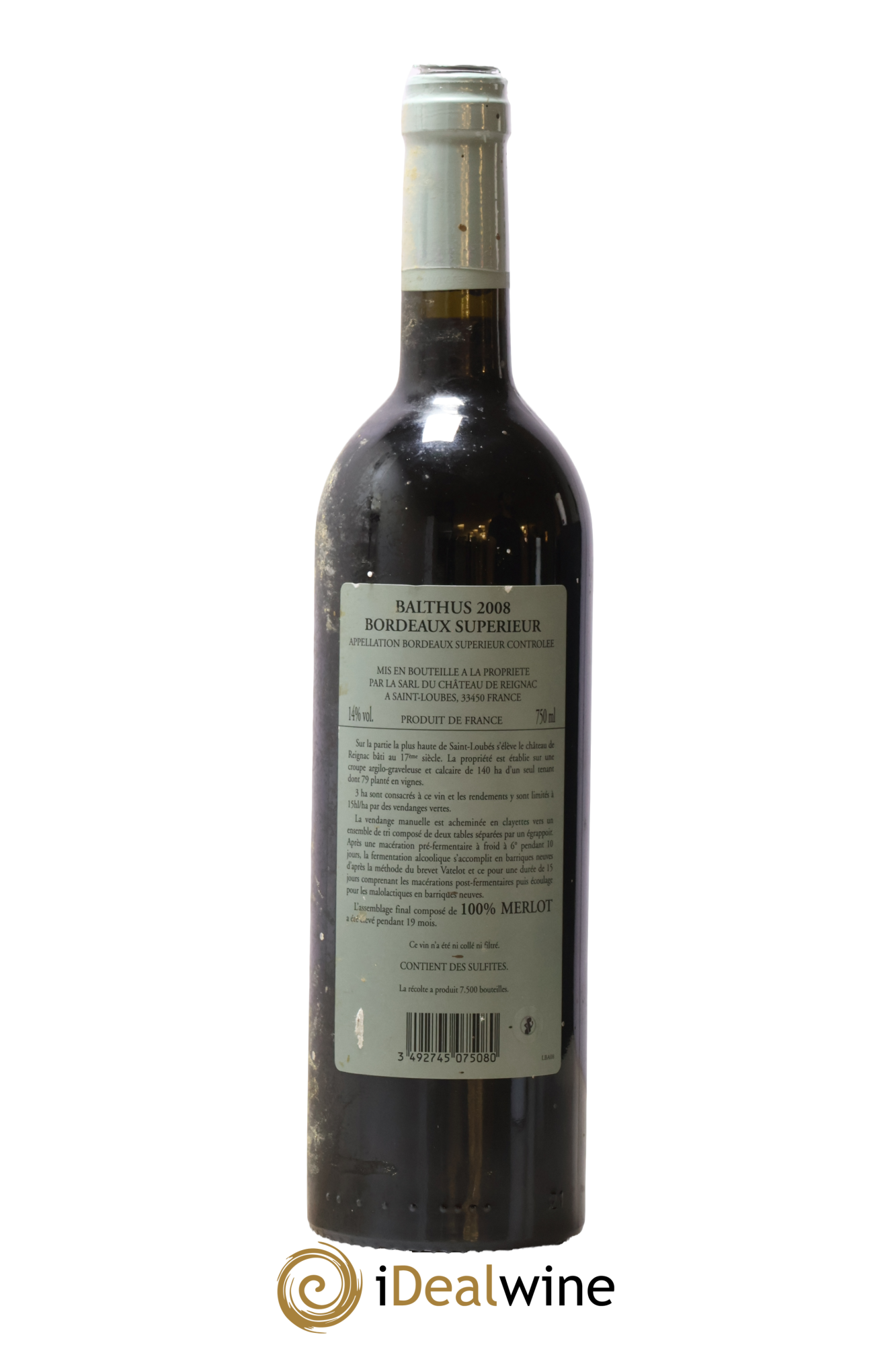 Bordeaux Supérieur Cuvée Balthus Château de Reignac 2008 - Lot de 1 bouteille - 1