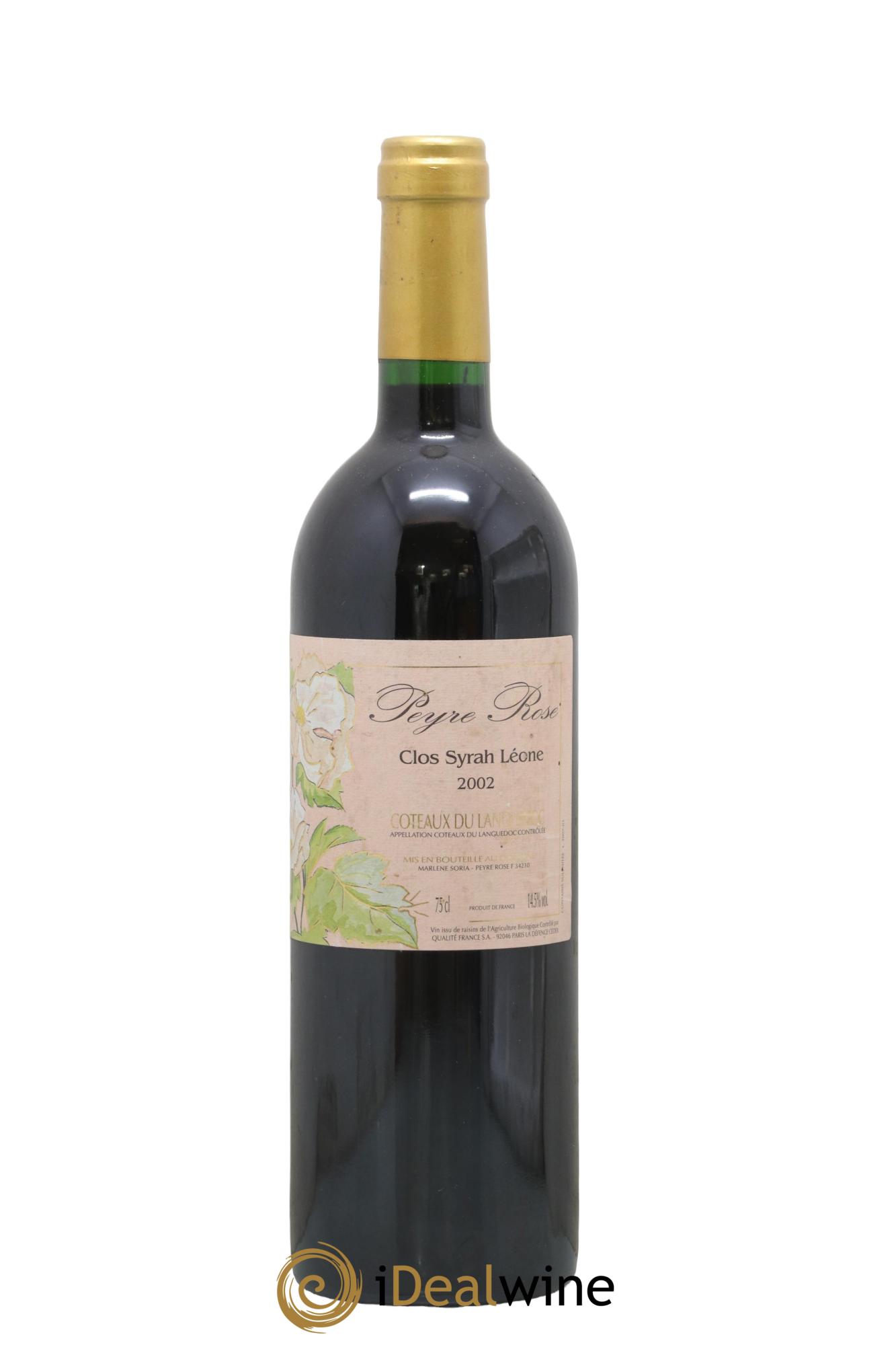 Coteaux du Languedoc Domaine Peyre Rose Belle Léone (anciennement Syrah Léone) Marlène Soria 2002 - Lot de 1 bouteille - 0