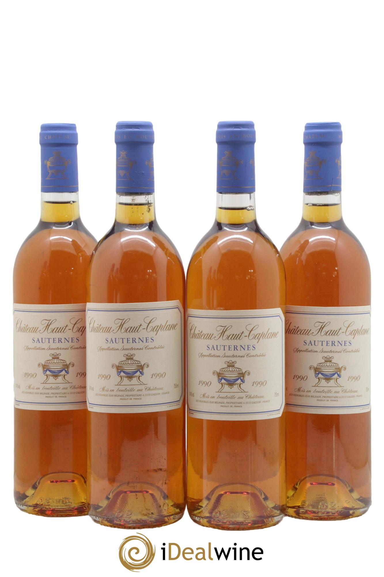 Sauternes Château Haut Caplane 1990 - Posten von 4 Flaschen - 0