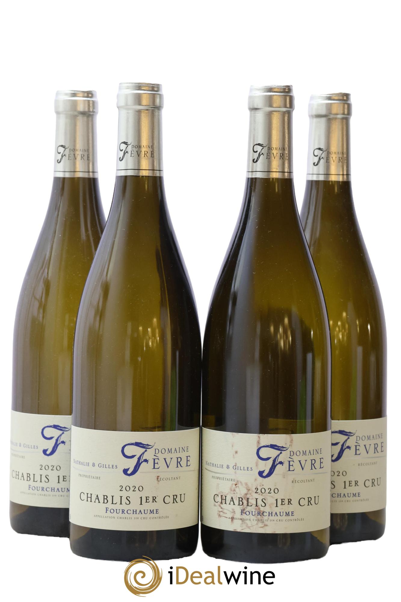 Chablis 1er Cru Fourchaume Nathalie et Gilles Fèvre 2020 - Lotto di 4 bottiglie - 0