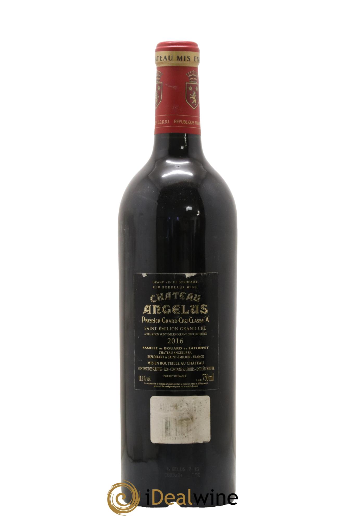 Château Angélus 1er Grand Cru Classé A 2016 - Lot de 1 bouteille - 1