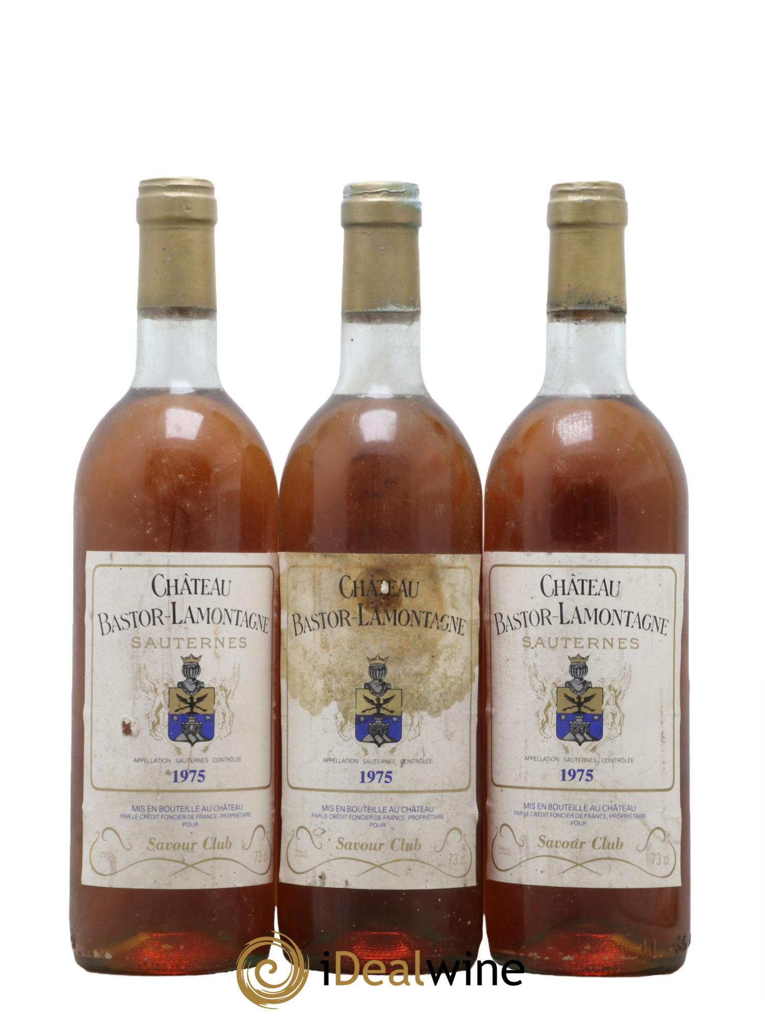 Château Bastor Lamontagne 1975 - Lotto di 3 bottiglie - 0