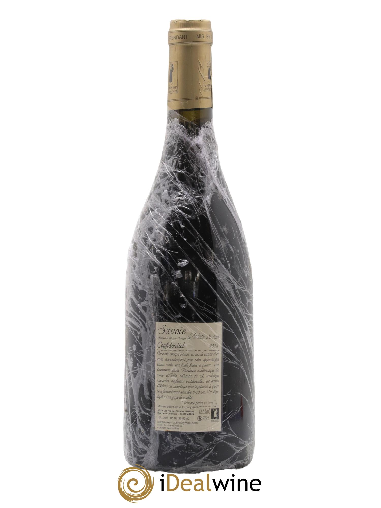 Vin de Savoie Arbin Mondeuse Confidentiel Trosset 2018 - Lotto di 1 bottiglia - 1
