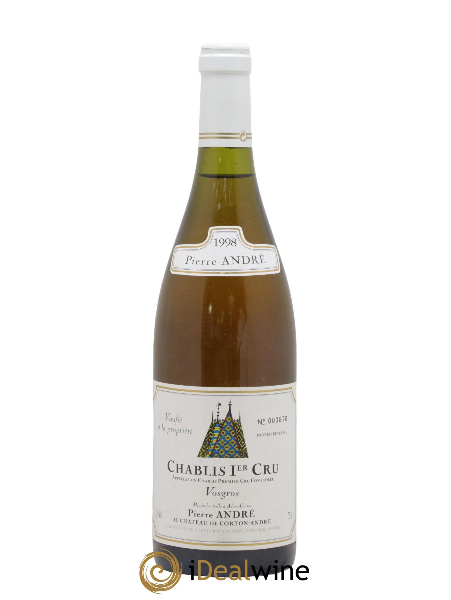 Chablis 1er Cru Vosgros Pierre André 1998 - Posten von 1 Flasche - 0