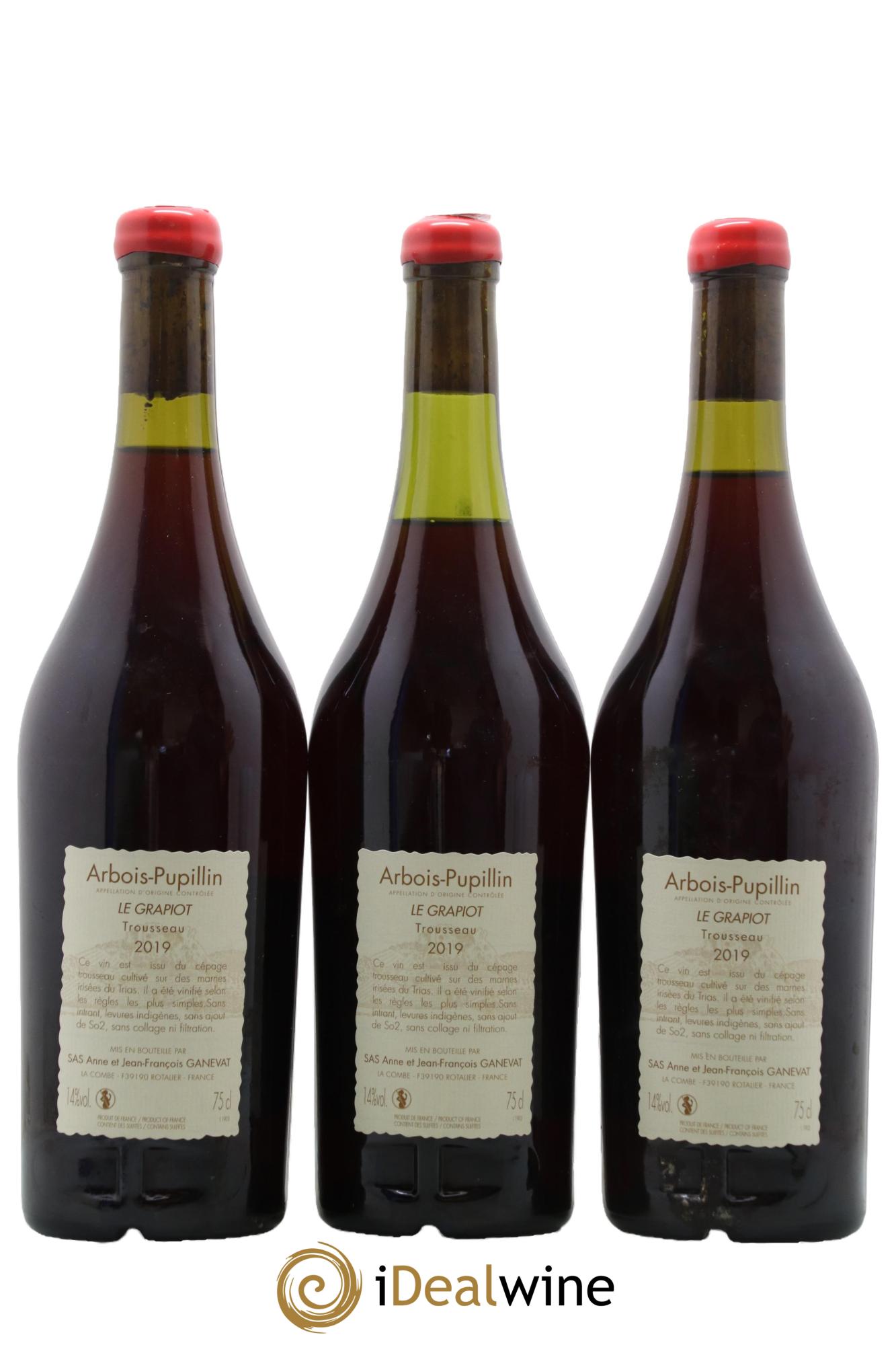Arbois-Pupillin Le grapiot Anne et Jean François Ganevat 2019 - Lot de 3 bouteilles - 1
