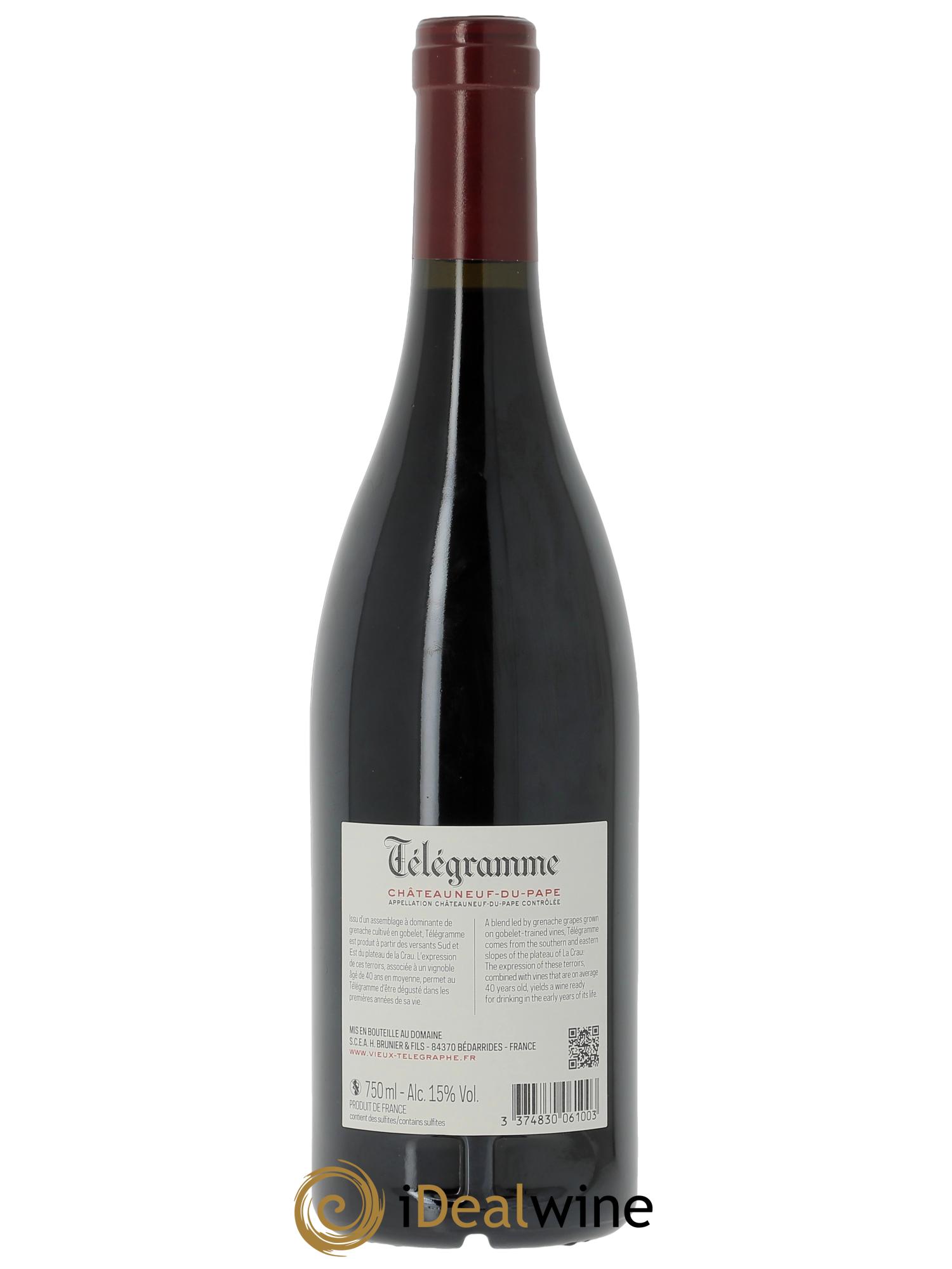 Châteauneuf-du-Pape Télégramme Vignobles Brunier  2023 - Lot de 1 bouteille - 1