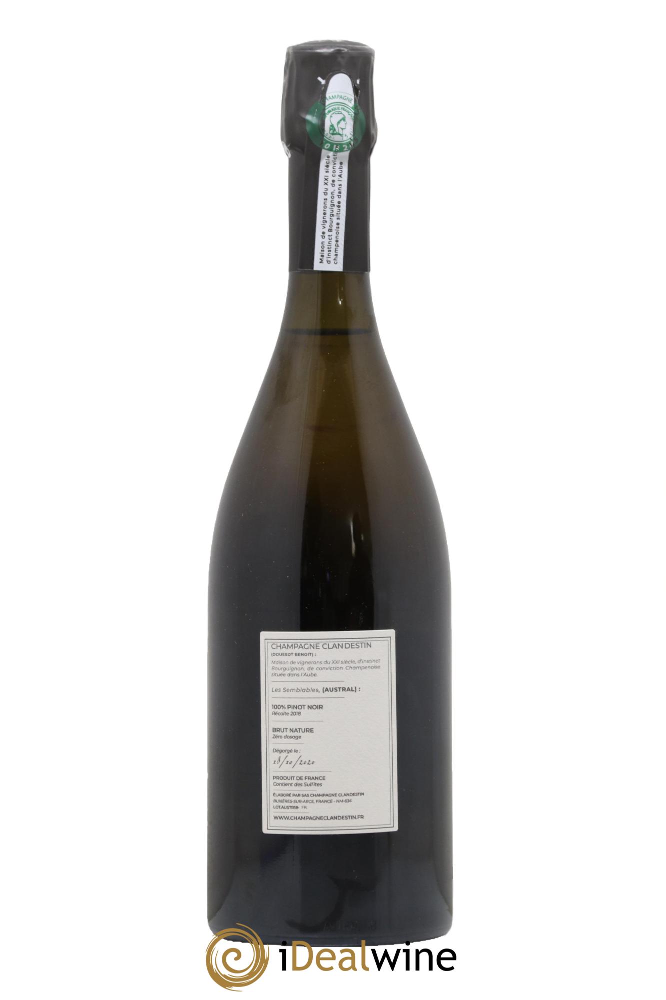 Les Semblables Austral Clandestin 2018 - Lot de 1 bouteille - 1