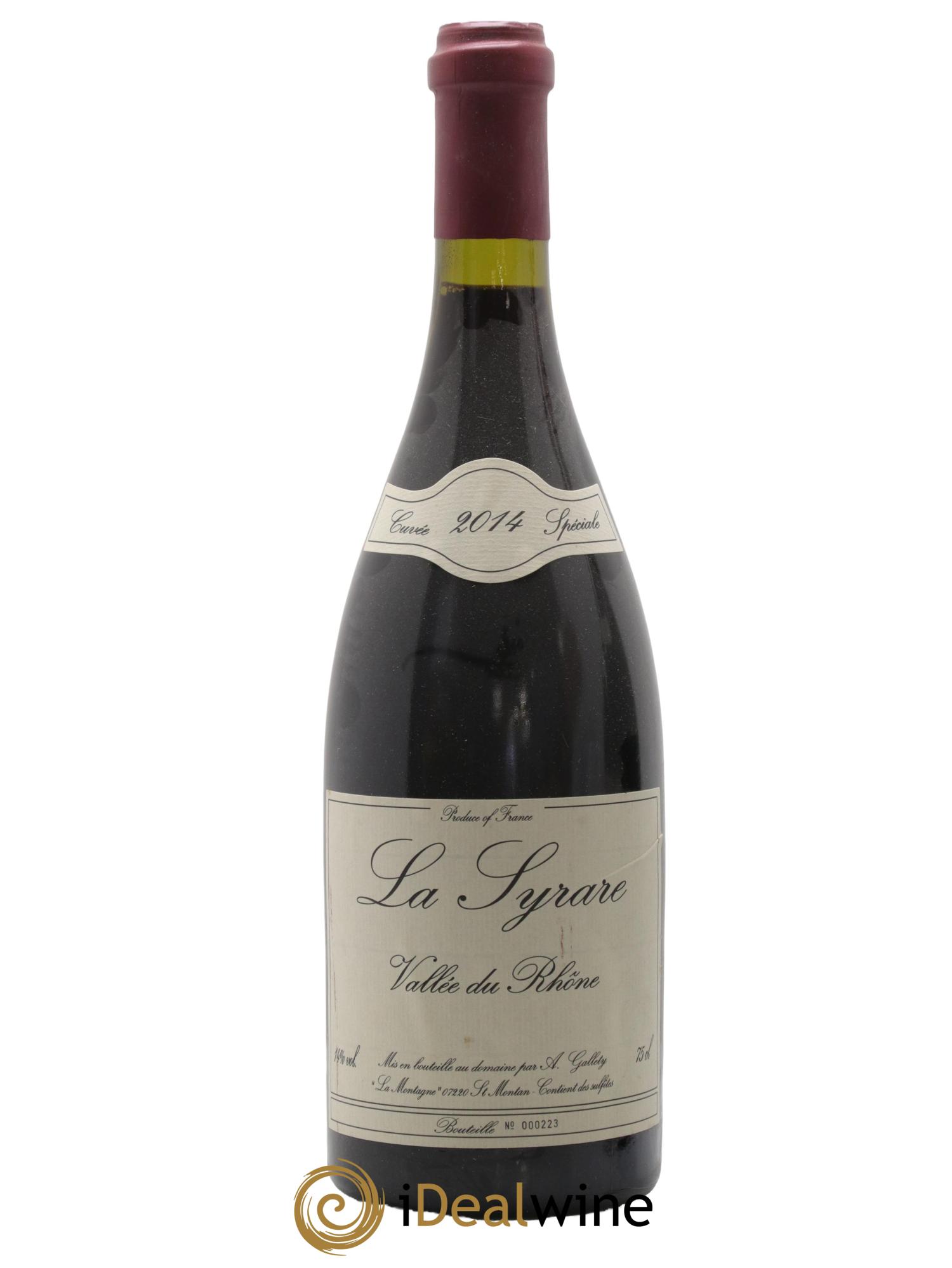 Côtes du Vivarais La Syrare Gallety (Domaine) 2014 - Lot de 1 bouteille - 0
