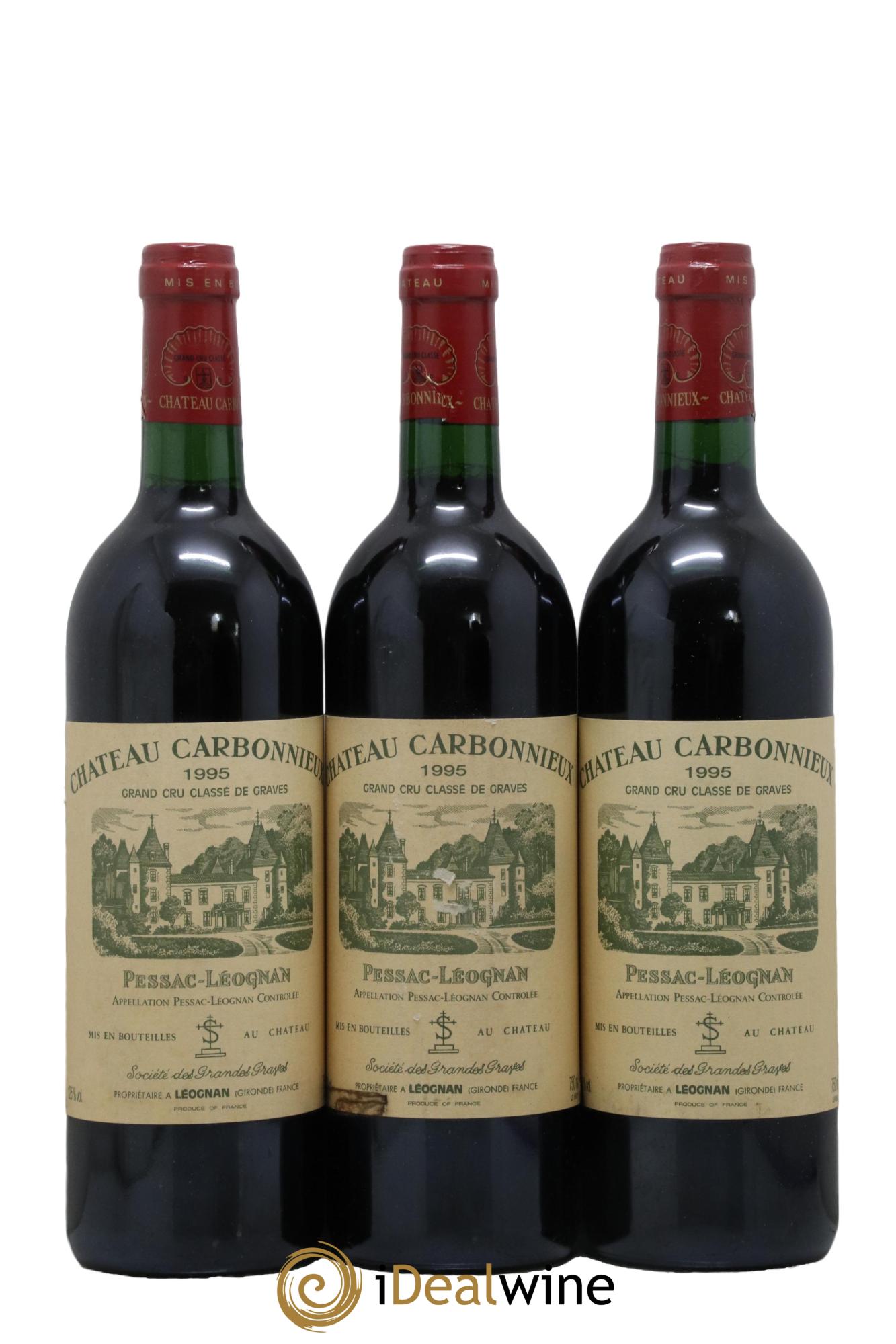 Château Carbonnieux Cru Classé de Graves 1995 - Lot de 3 bouteilles - 0