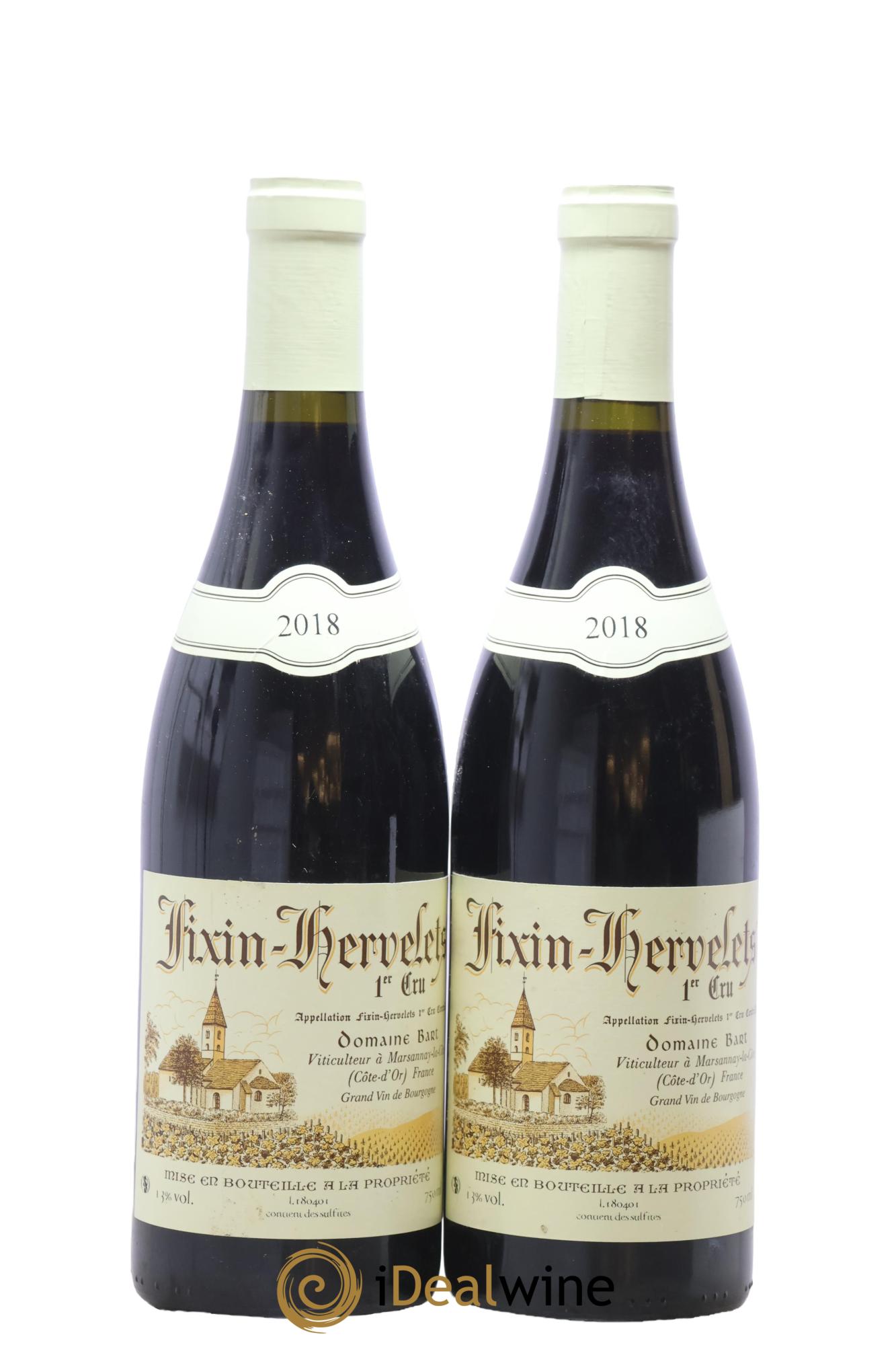 Fixin 1er Cru Hervelets Bart (Domaine) 2018 - Lot de 2 bouteilles - 0