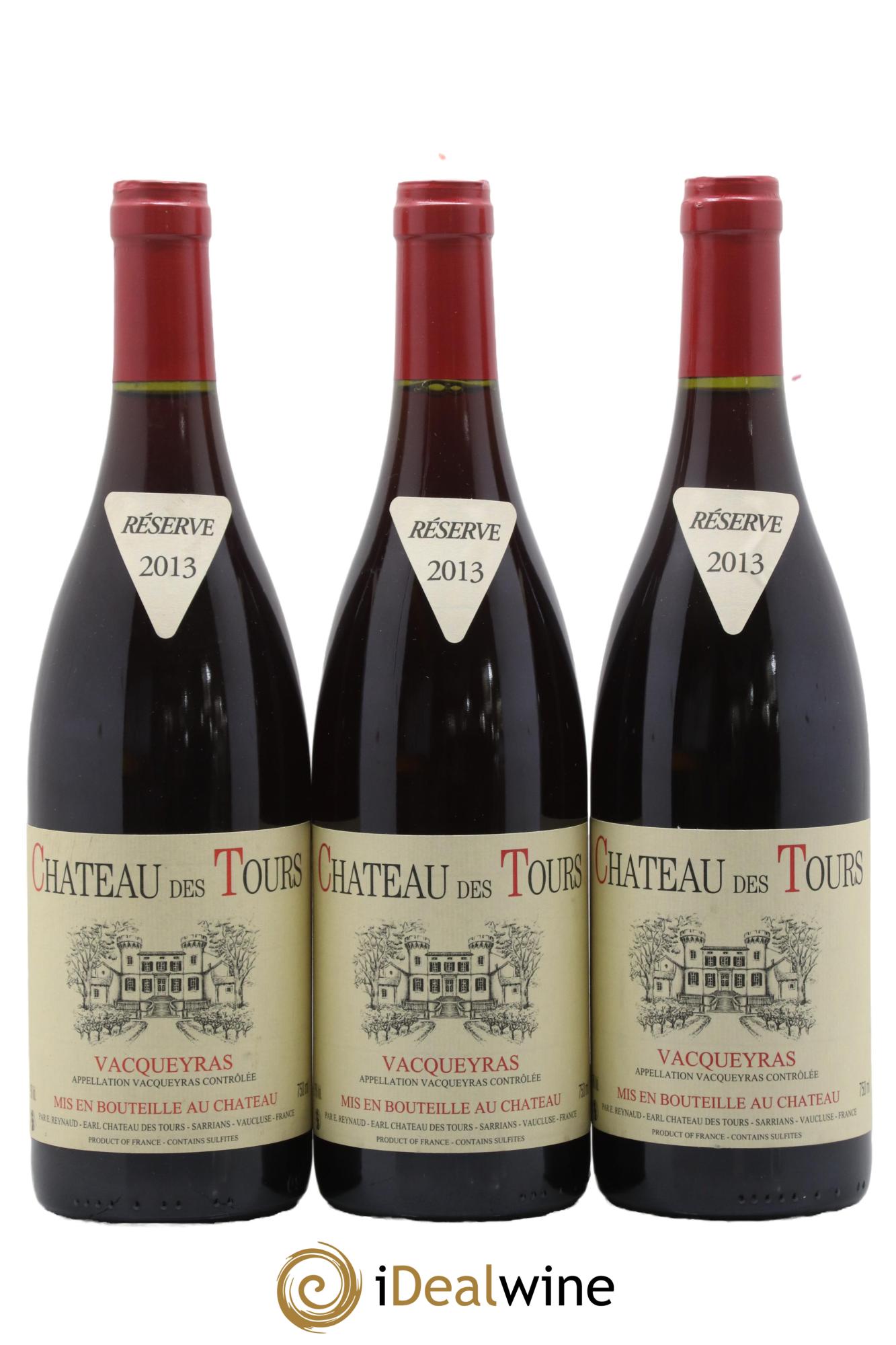 Vacqueyras Château des Tours Emmanuel Reynaud 2013 - Lot de 3 bouteilles - 0