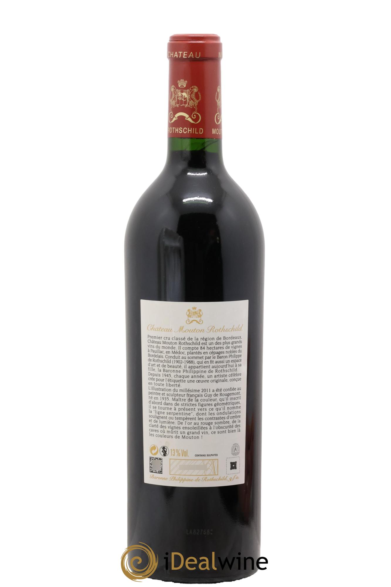 Château Mouton Rothschild 1er Grand Cru Classé 2011 - Lot de 1 bouteille - 1