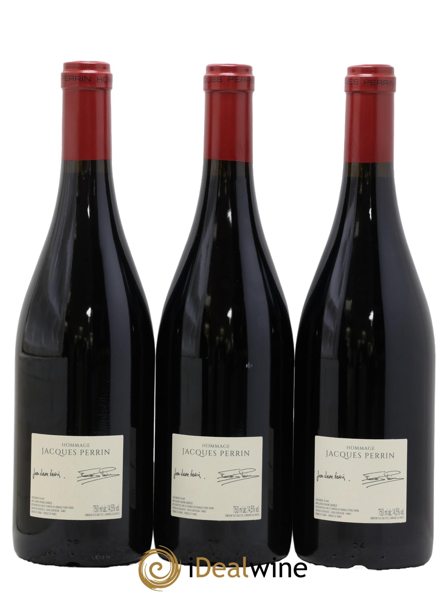 Châteauneuf-du-Pape Château de Beaucastel Hommage à Jacques Perrin Famille Perrin 2018 - Lotto di 3 bottiglie - 1