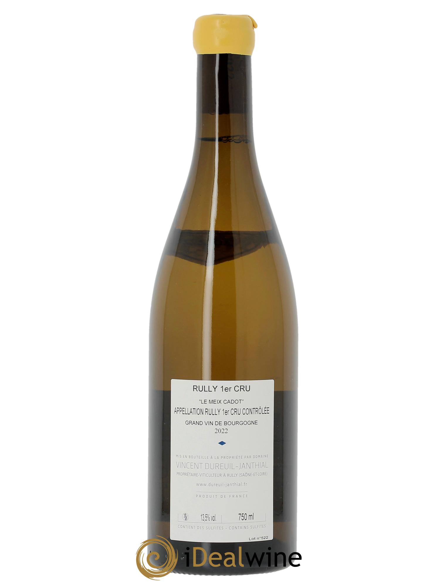 Rully 1er Cru Le Meix Cadot Vincent Dureuil-Janthial 2022 - Lot de 1 bouteille - 1