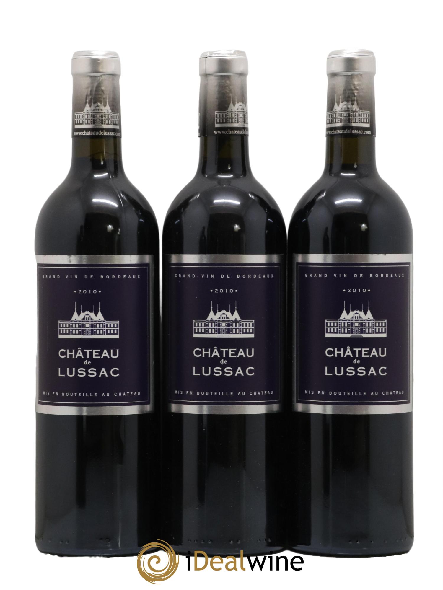 Lussac Saint-Émilion Chateau de Lussac 2010 - Lot de 3 bouteilles - 0