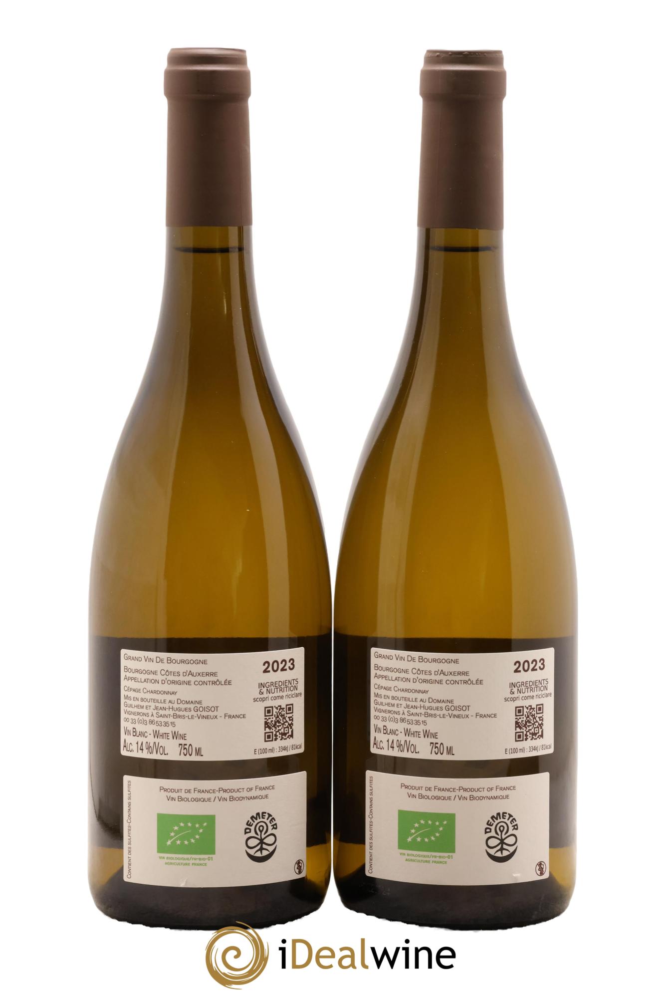 Bourgogne Côtes d'Auxerre Goisot 2023 - Lot de 2 bouteilles - 1