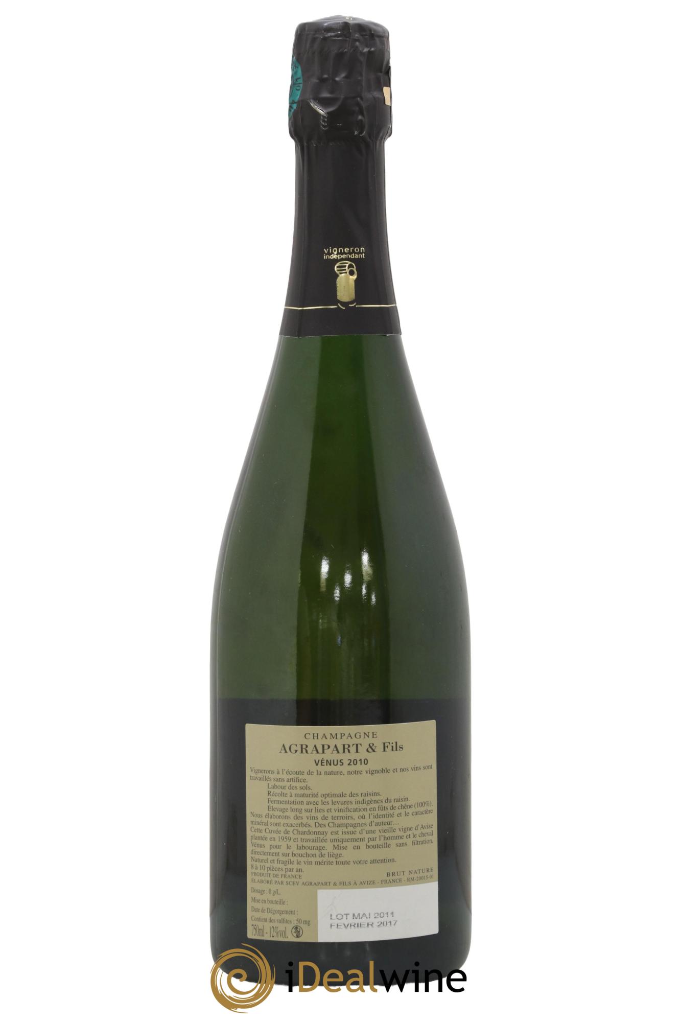 Vénus Blanc de Blancs Brut Nature Pascal Agrapart 2010 - Lot of 1 bottle - 1
