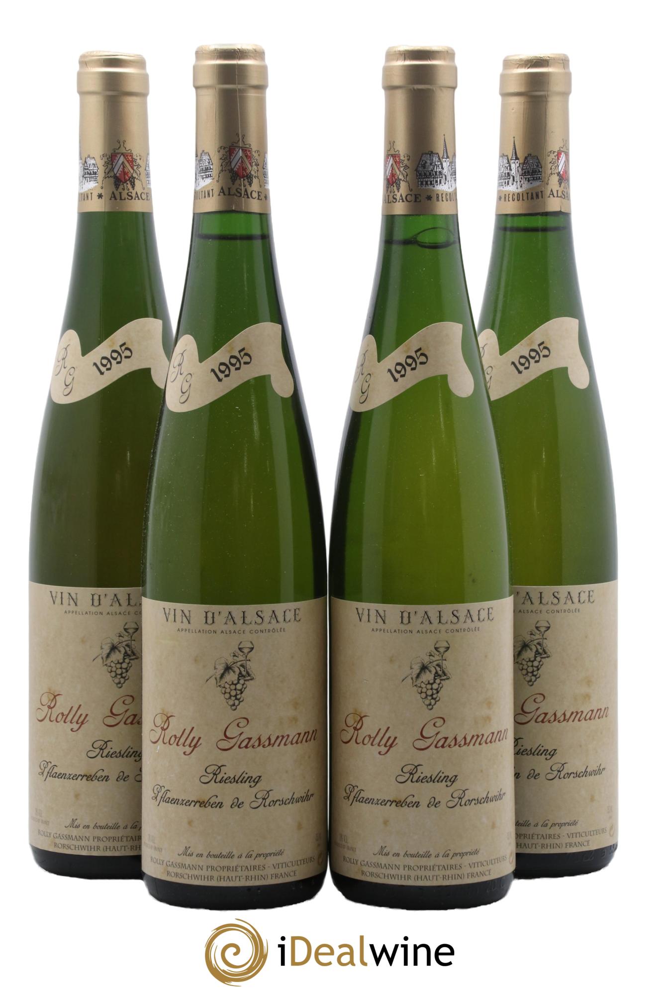 Alsace Riesling Plaenzerreben de Rorschwihr Rolly-Gassmann 1995 - Lotto di 4 bottiglie - 0