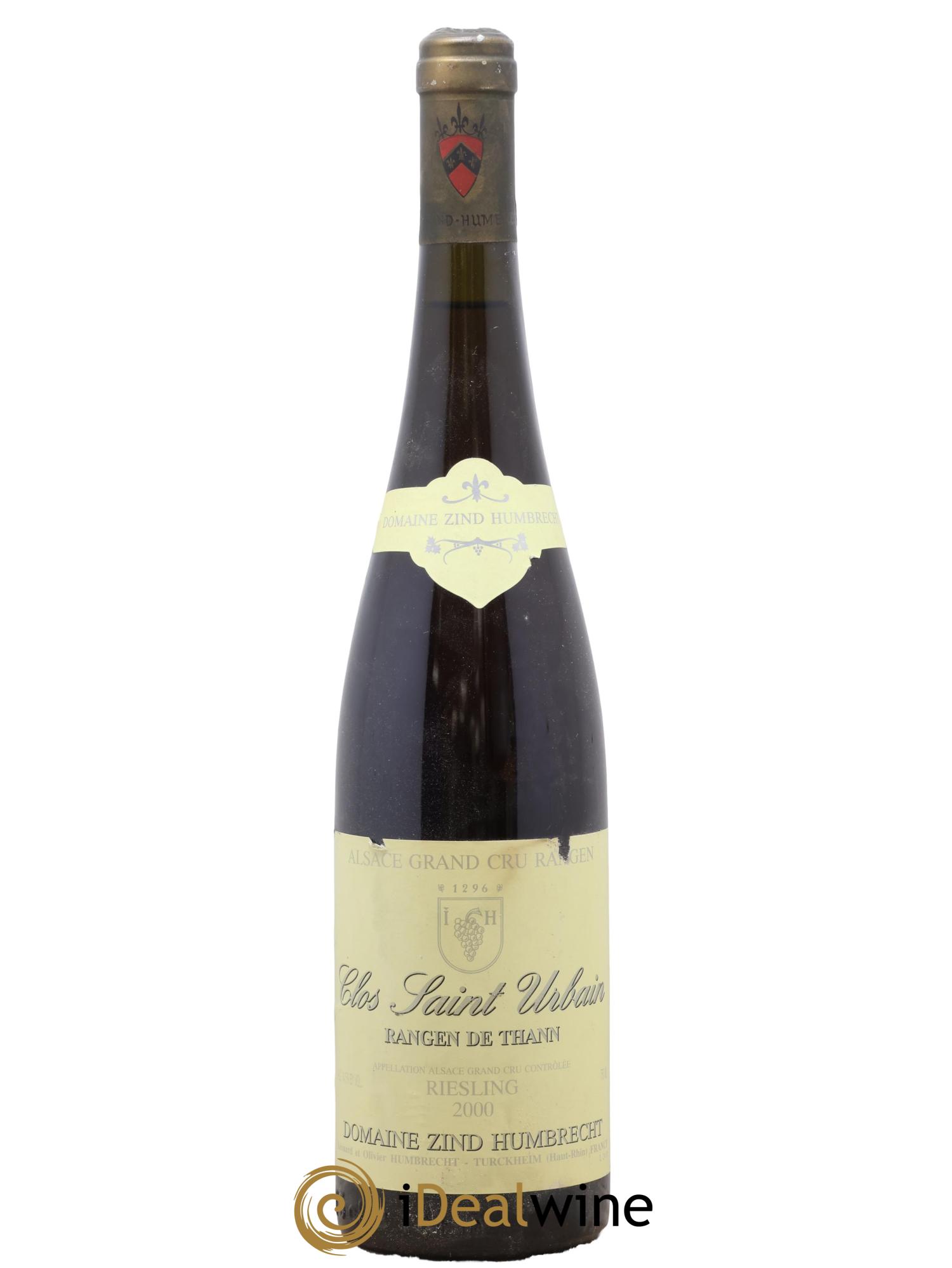 Alsace Riesling Grand Cru Rangen de Thann Clos Saint Urbain Zind-Humbrecht (Domaine) 2000 - Lot de 1 bouteille - 0