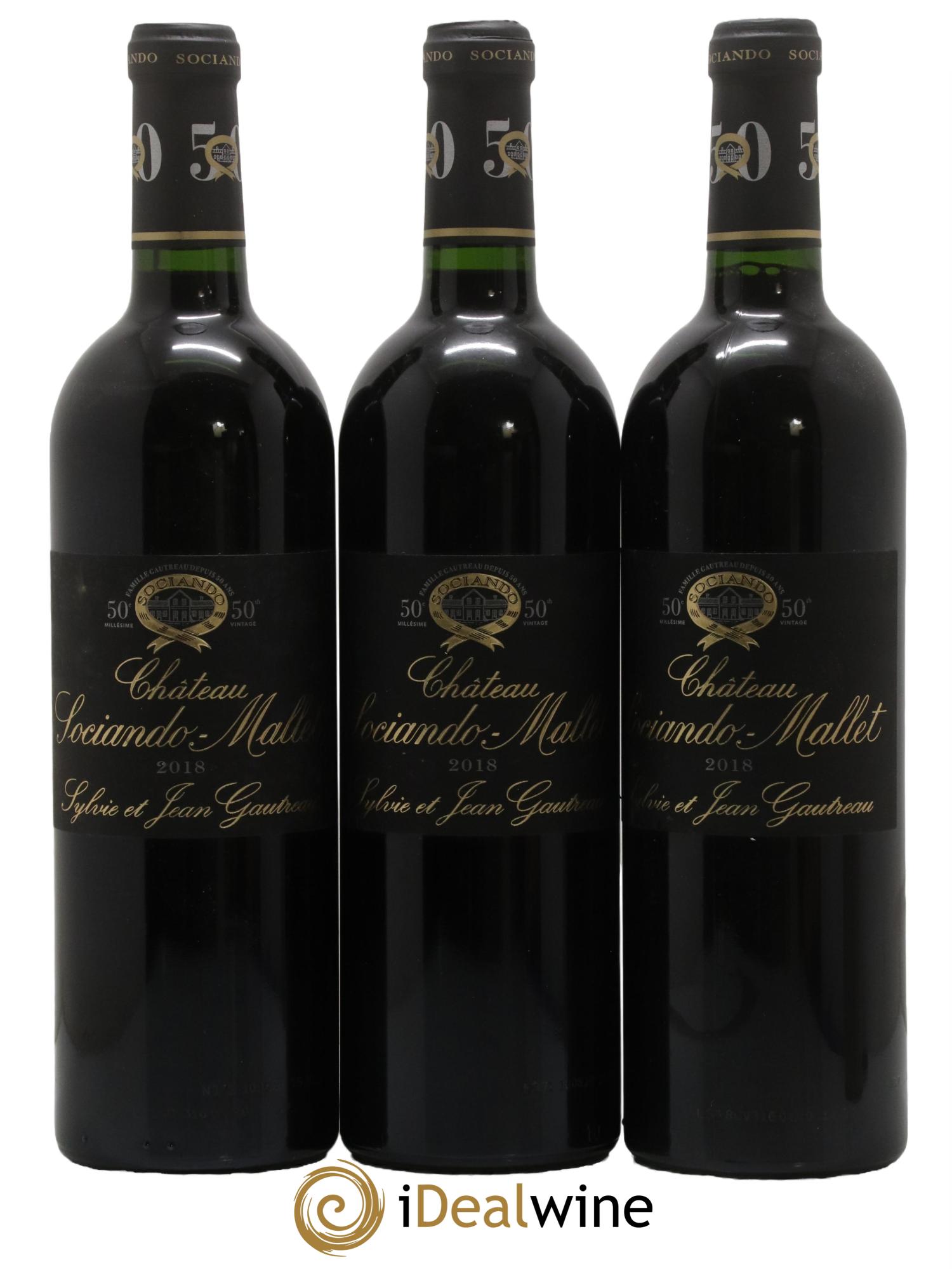 Château Sociando Mallet 2018 - Lot de 3 bouteilles - 0