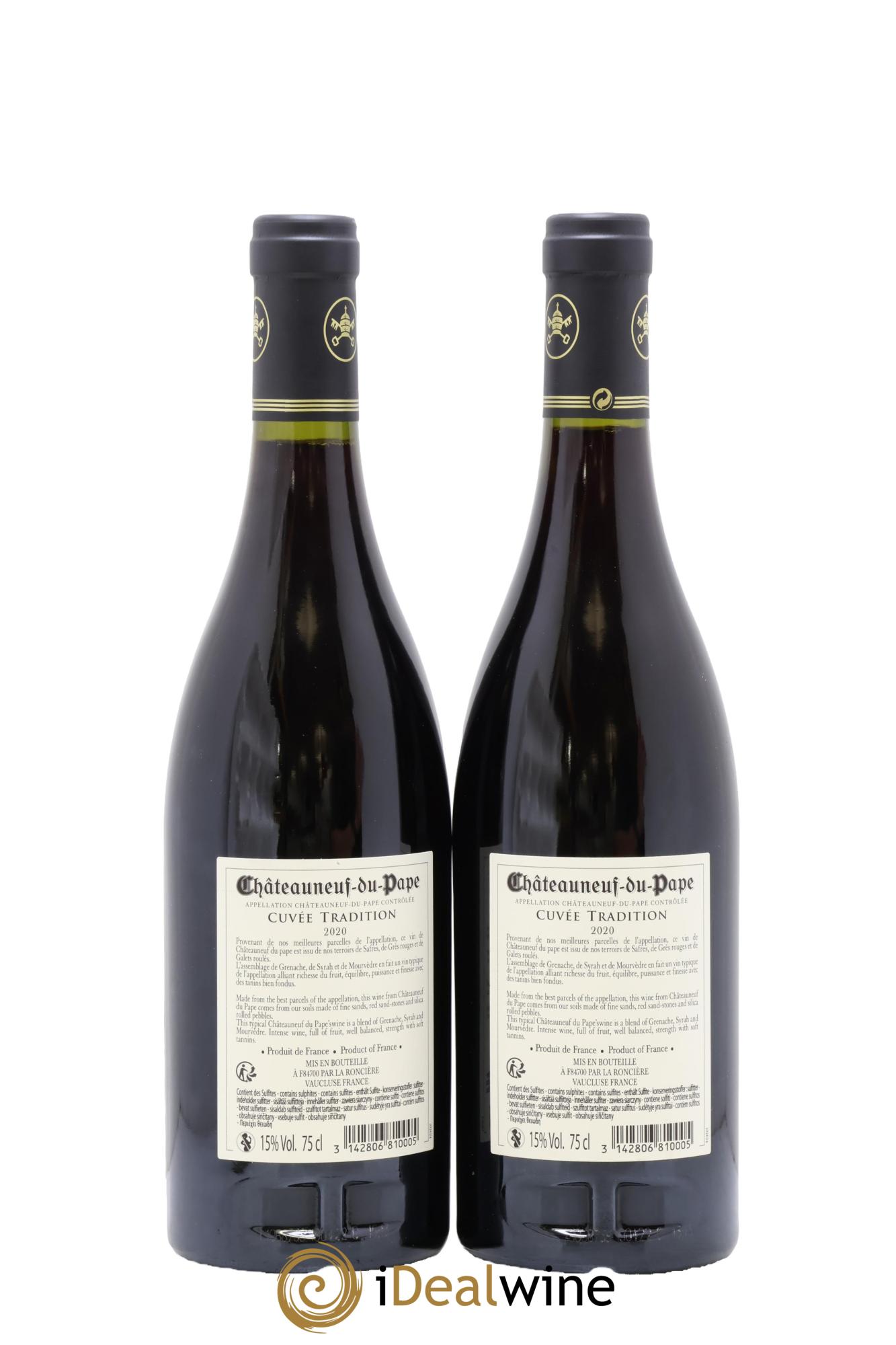Châteauneuf-du-Pape Cuvée Tradition Domaine De La Roncière 2020 - Lot de 2 bouteilles - 1