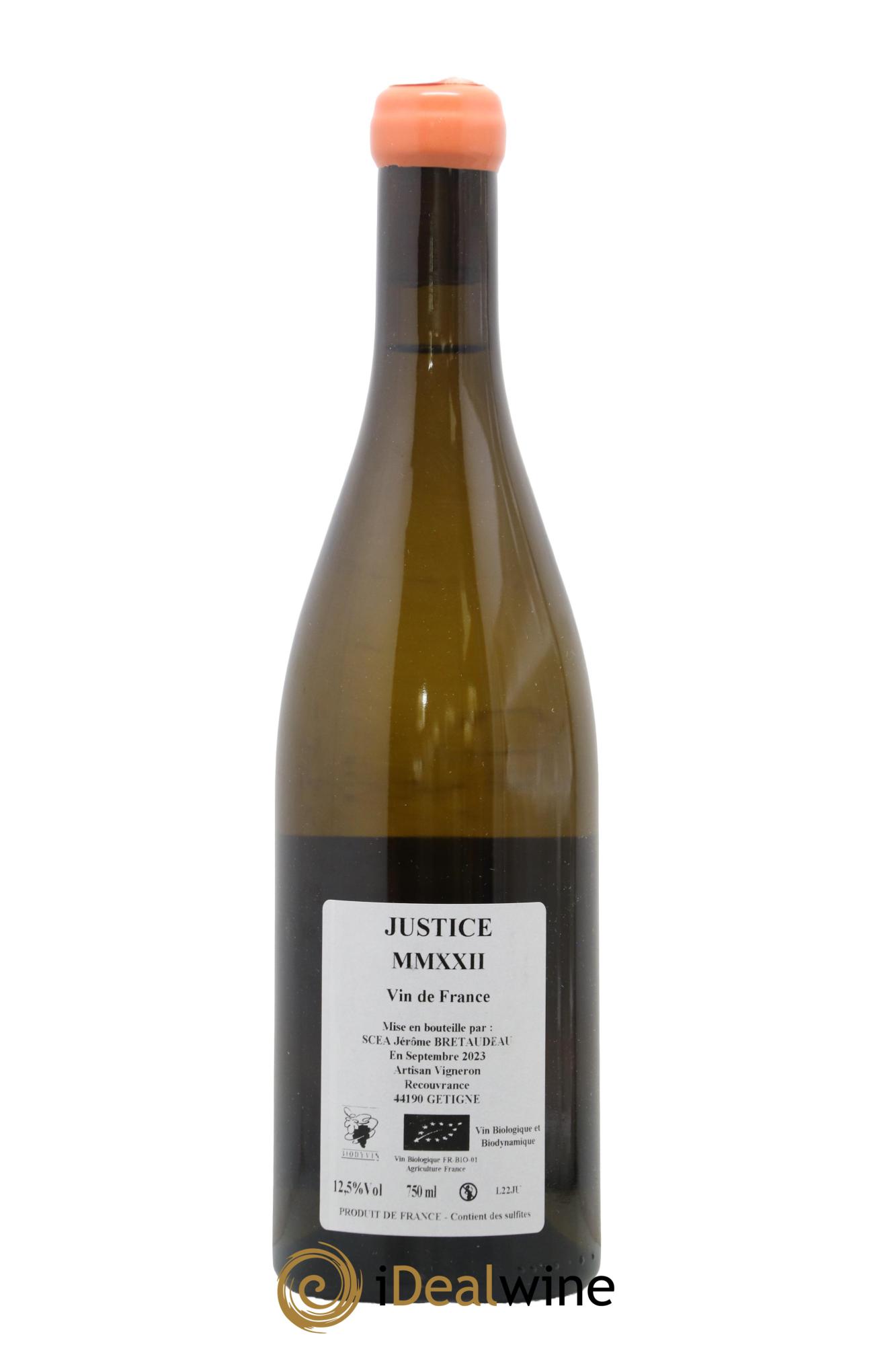 Vin de France La Justice Jérôme Bretaudeau - Domaine de Bellevue 2022 - Lot of 1 bottle - 1