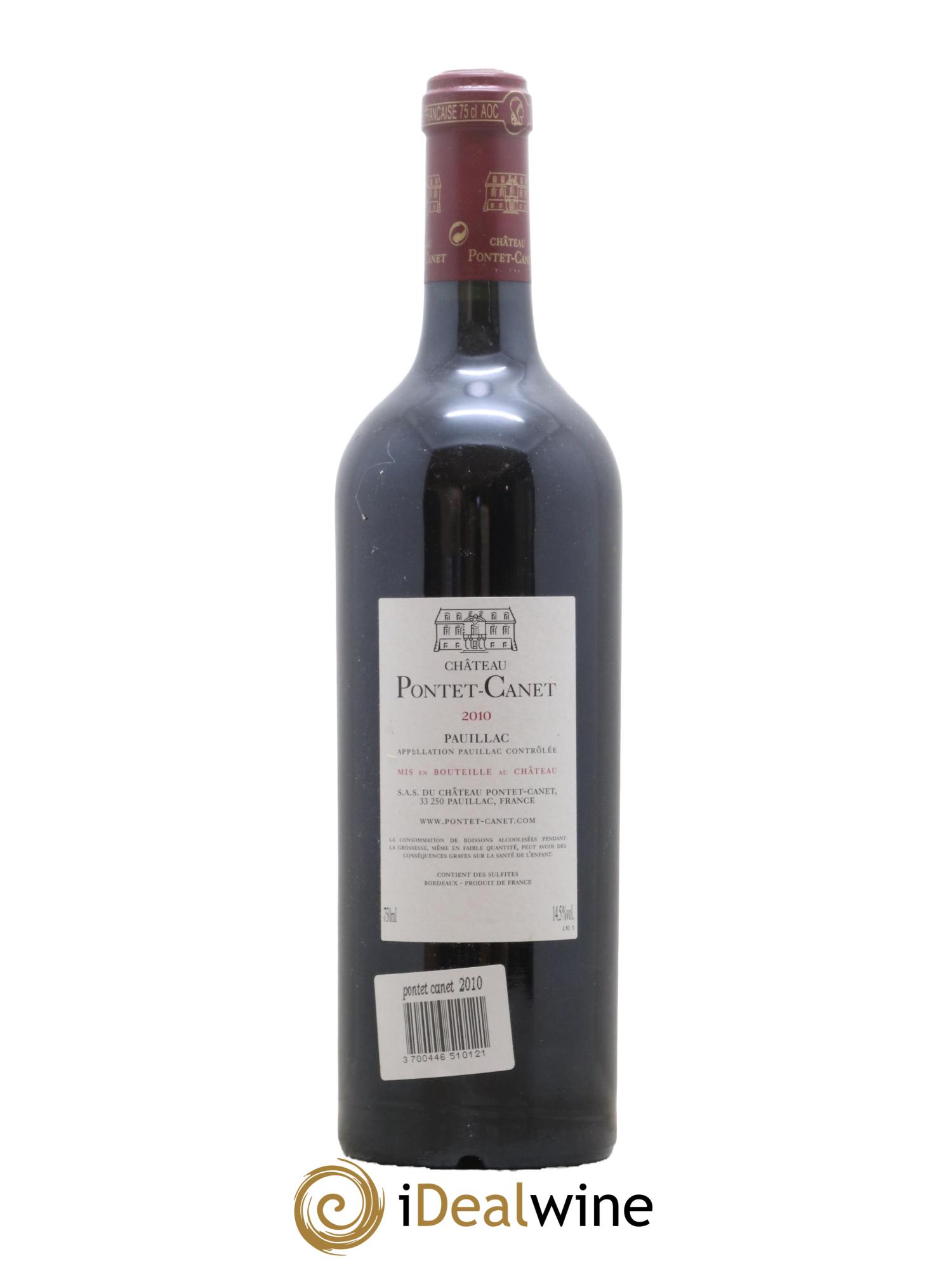Château Pontet Canet 5ème Grand Cru Classé 2010 - Lot de 1 bouteille - 1
