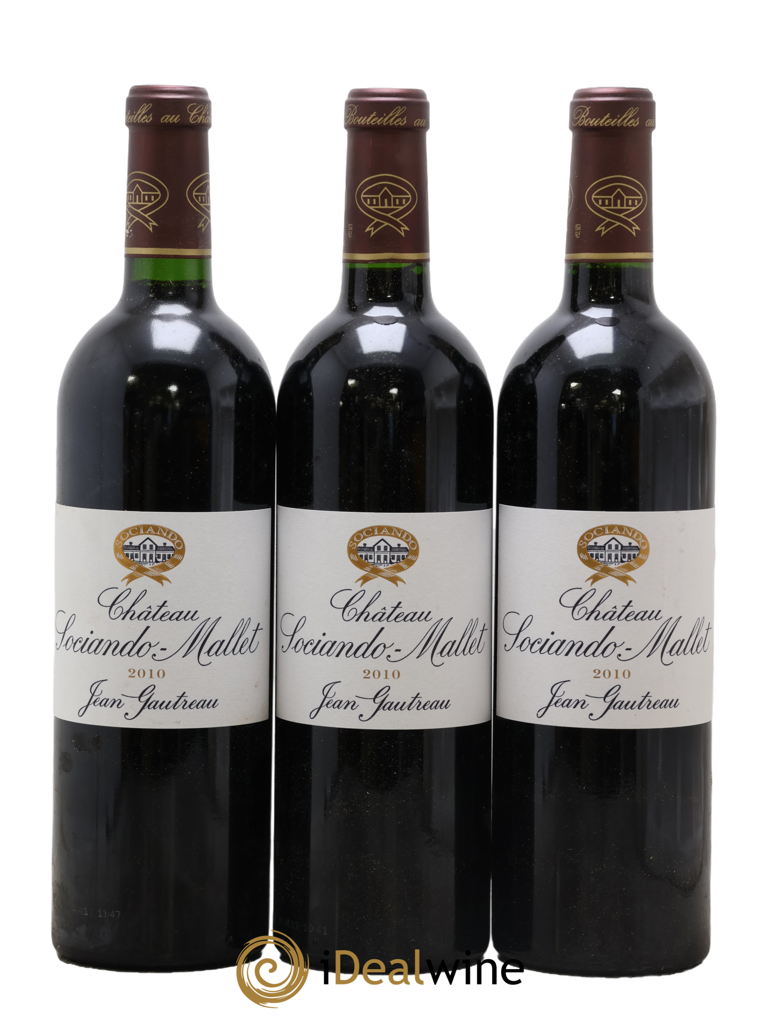 Château Sociando Mallet 2010 - Lot of 3 bottles - 0