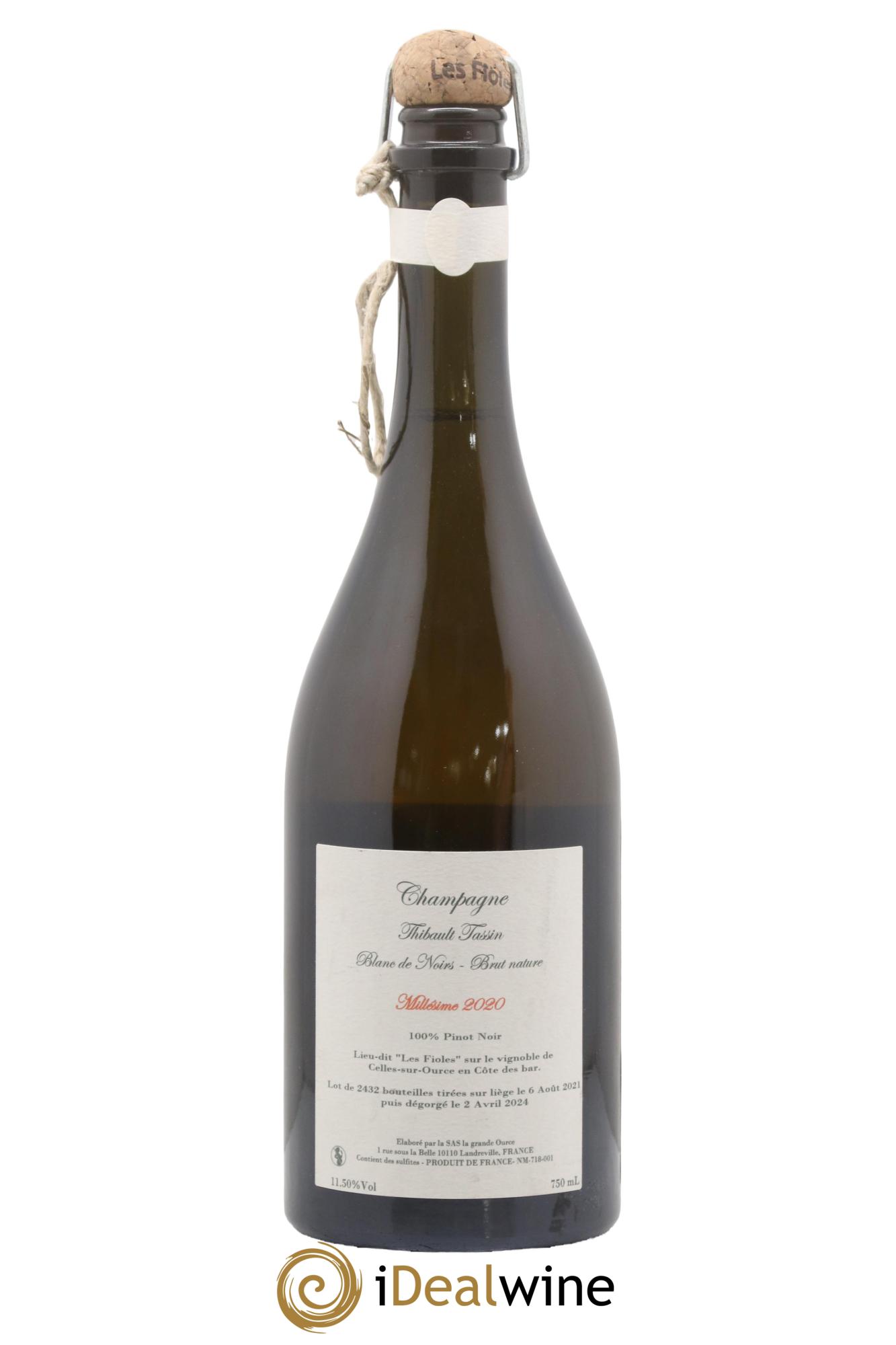 Blanc de Noirs Brut Nature Les Fioles Thibault Tassin 2020 - Lot de 1 bouteille - 1