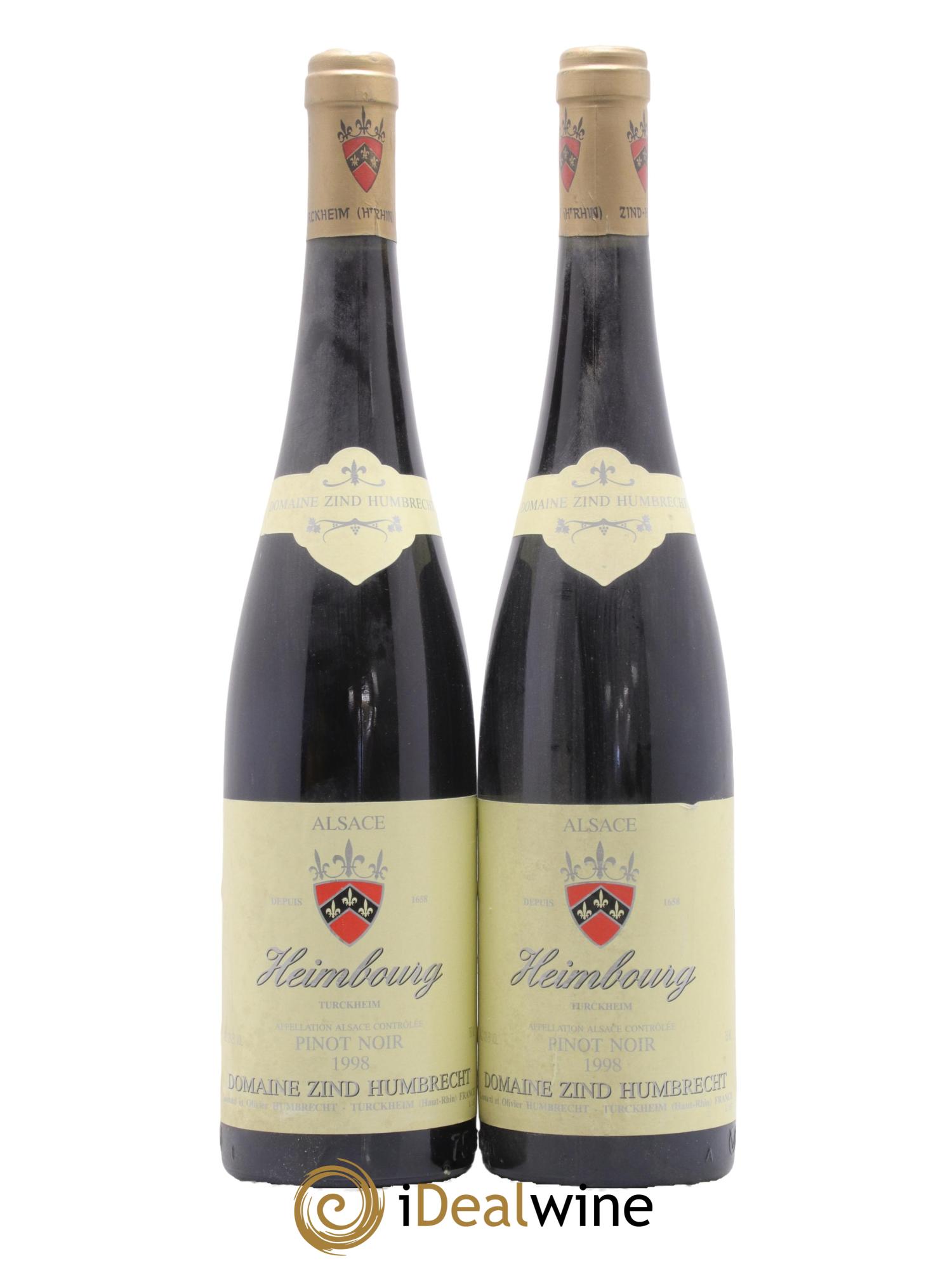 Alsace Pinot Noir Heimbourg Zind-Humbrecht 1998 - Lot de 2 bouteilles - 0