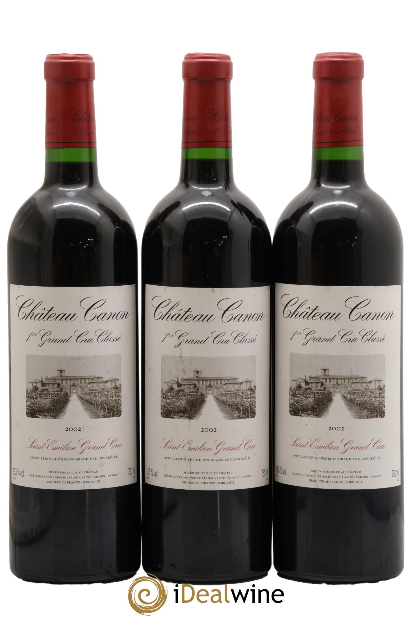 Château Canon 1er Grand Cru Classé B 2002 - Lot de 3 bouteilles - 0