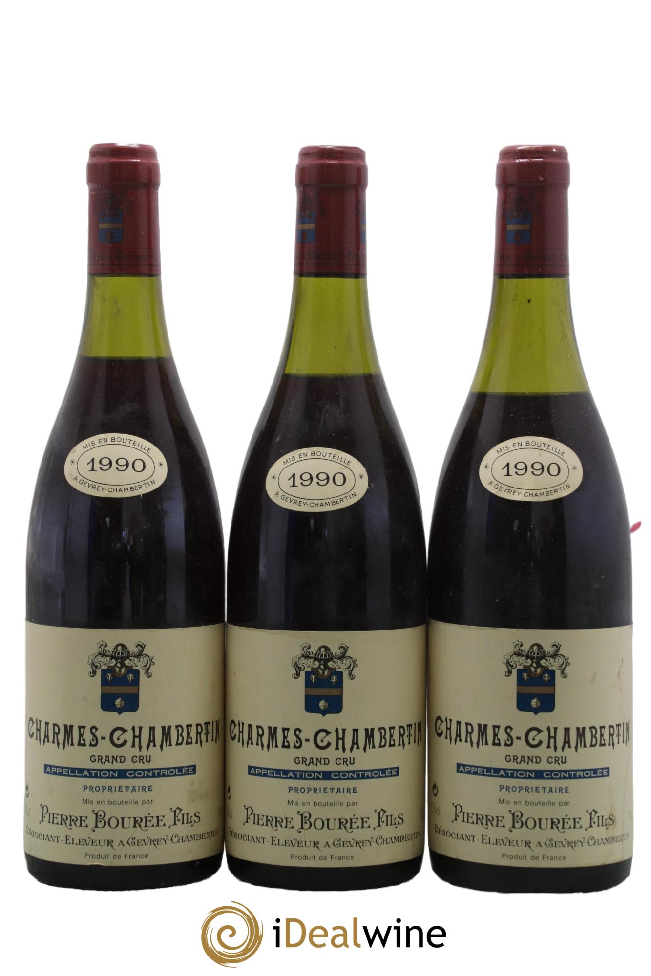 Charmes-Chambertin Grand Cru Pierre Bourée Fils 1990 - Lot de 3 bouteilles - 0