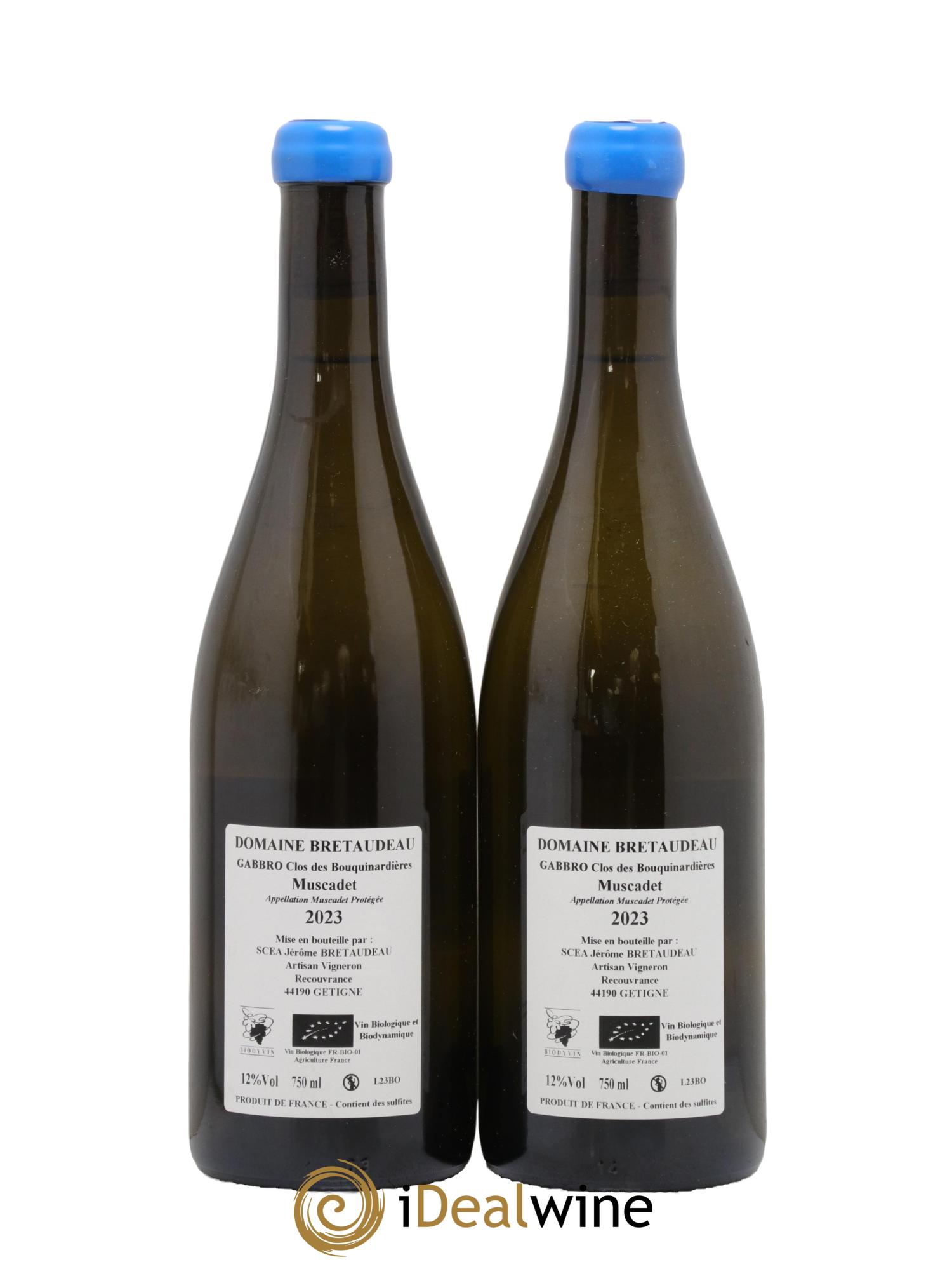 Muscadet-Sèvre-et-Maine Gabbro Clos des Bouquinardières Jérôme Bretaudeau - Domaine de Bellevue 2023 - Lot de 2 bouteilles - 1