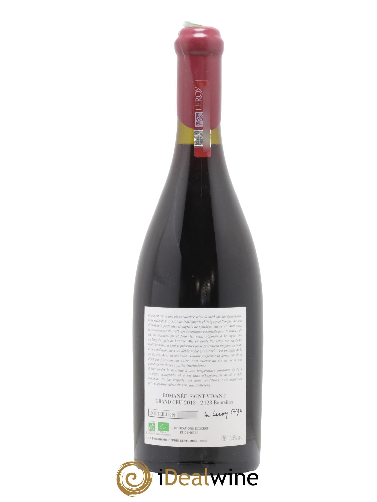 Romanée-Saint-Vivant Grand Cru Leroy (Domaine) 2013 - Lot de 1 bouteille - 1